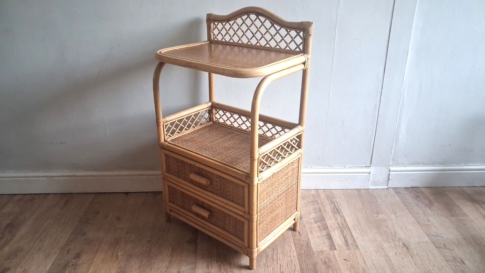 Superb 1970's Bamboo And Rattan  Chest / Cabinet /Nightstand/Drawers  In Vgc photo 175.0