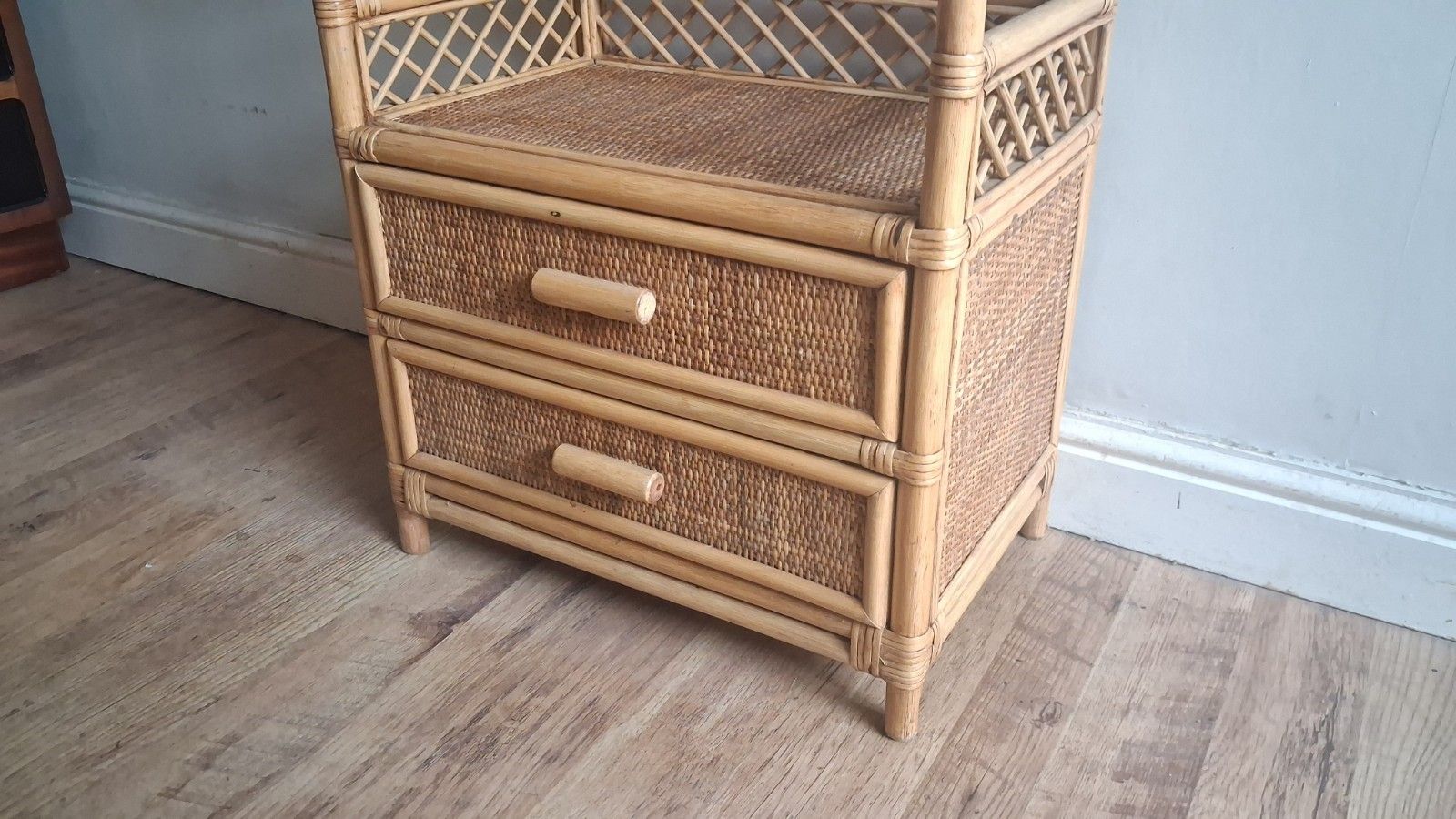 Superb 1970's Bamboo And Rattan  Chest / Cabinet /Nightstand/Drawers  In Vgc photo buy