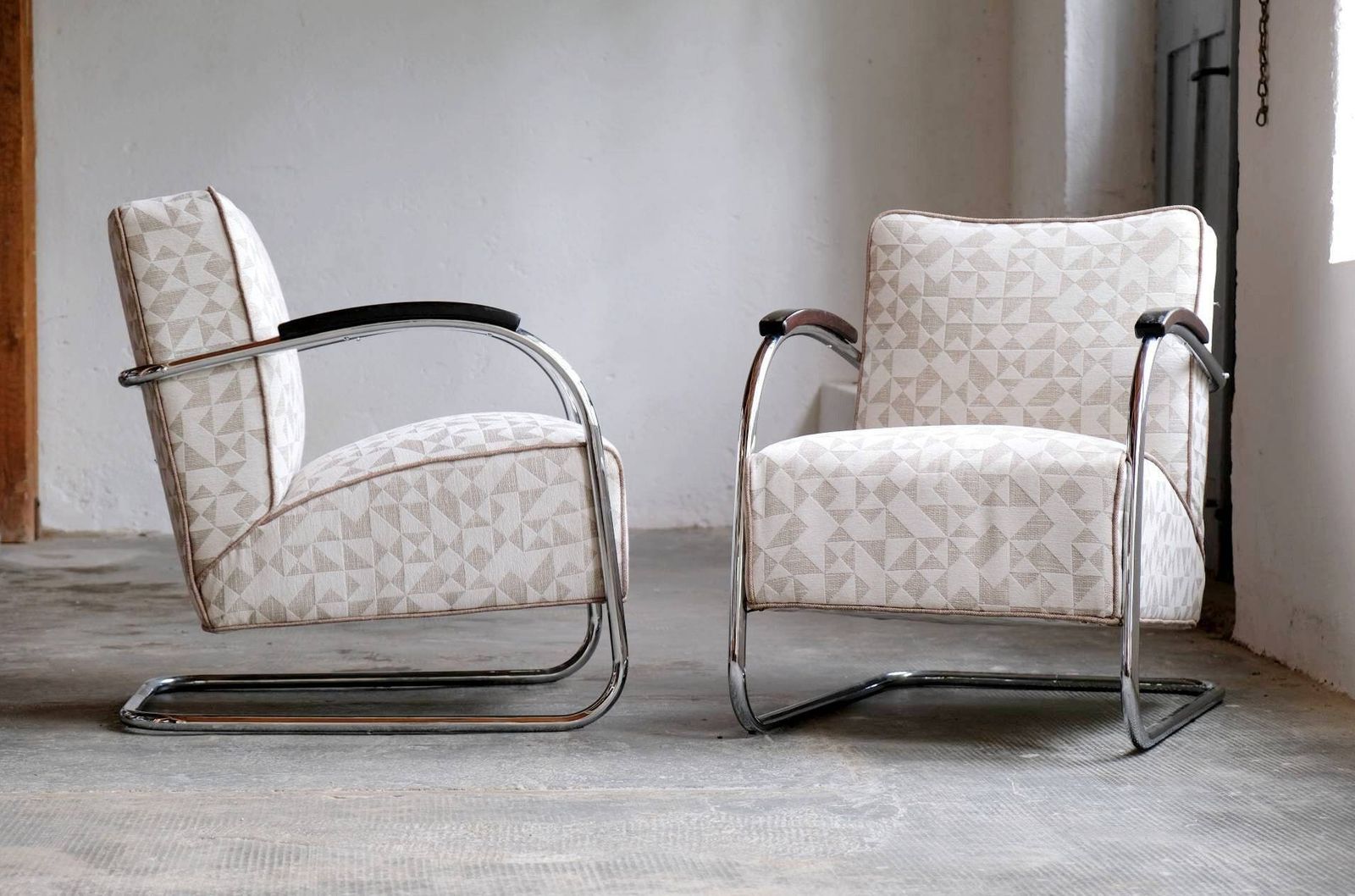 1 Of 2 Bauhaus Armchair Mücke Melder Famos Fn21 With New Fabric Cover