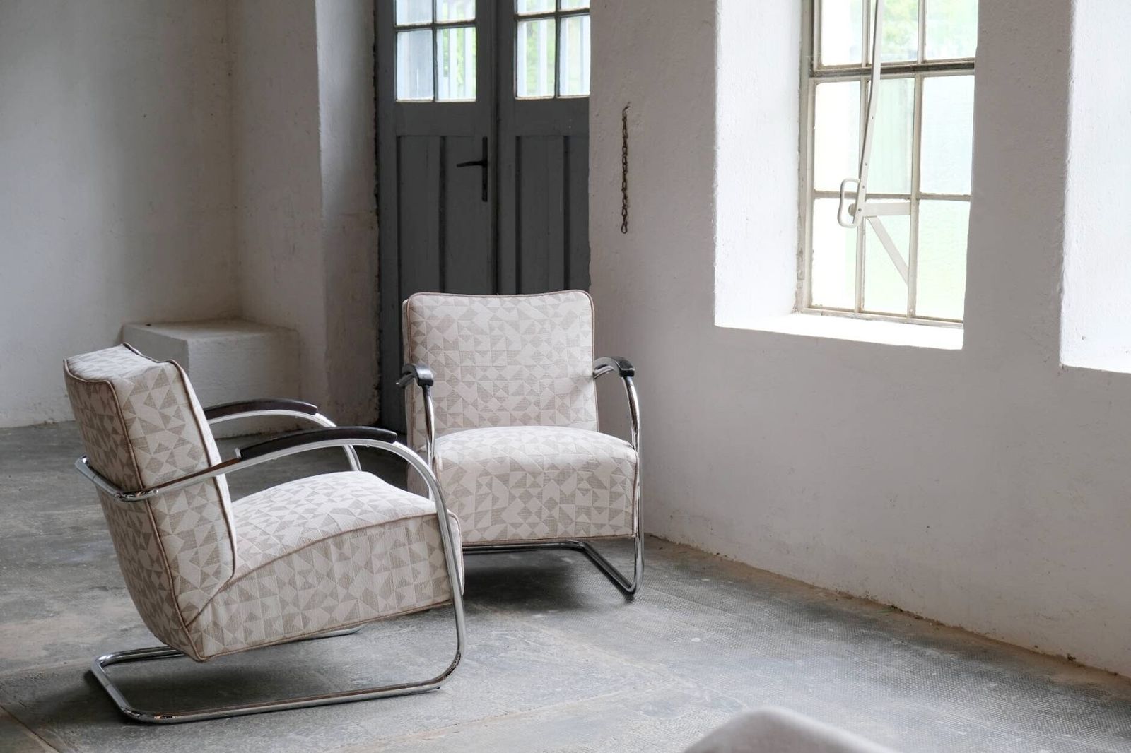 1 Of 2 Bauhaus Armchair Mücke Melder Famos Fn21 With New Fabric Cover photo 1774.0