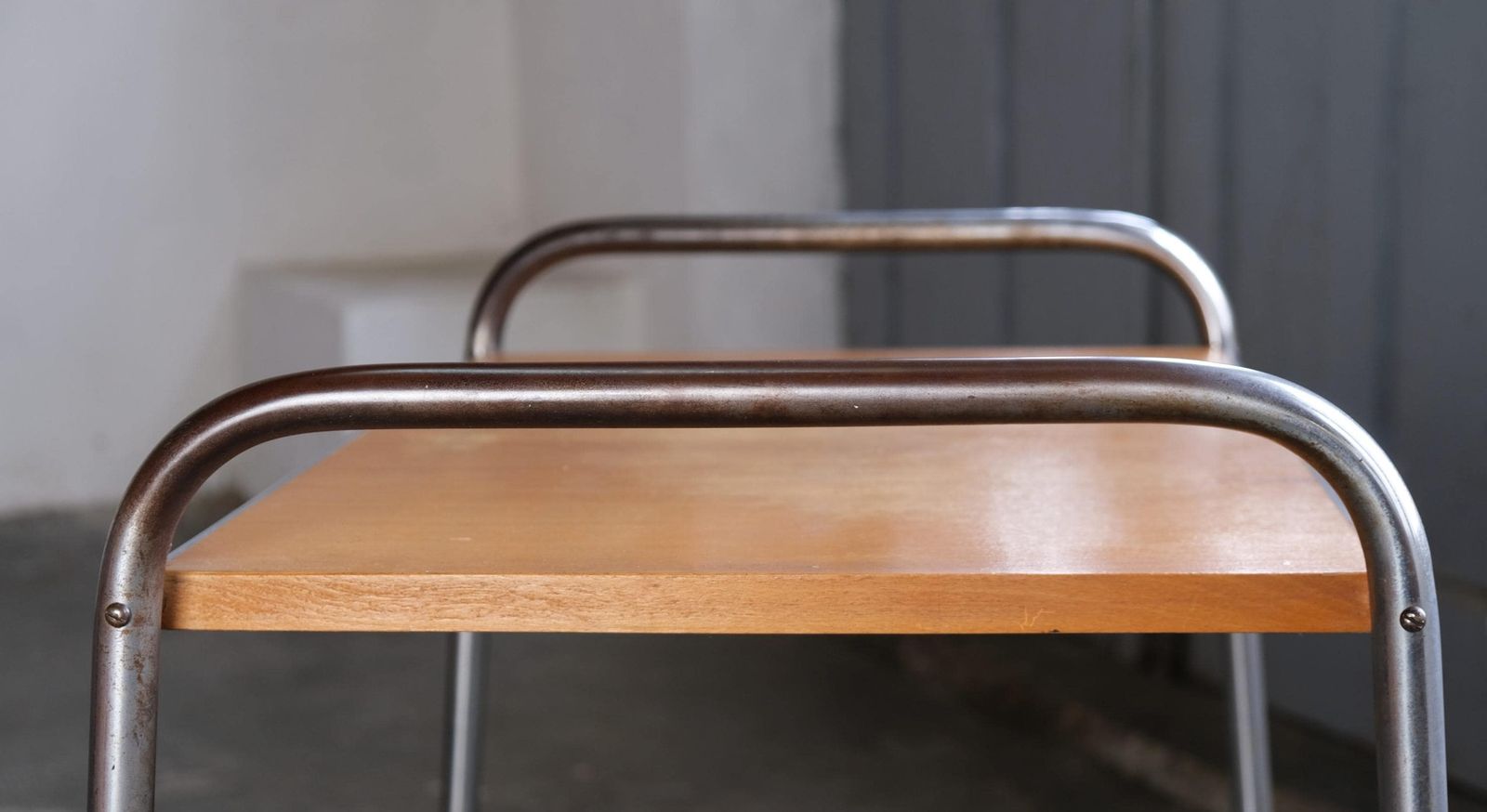 Bauhaus Shelf With Light Brown Wooden Shelf photo vinterior