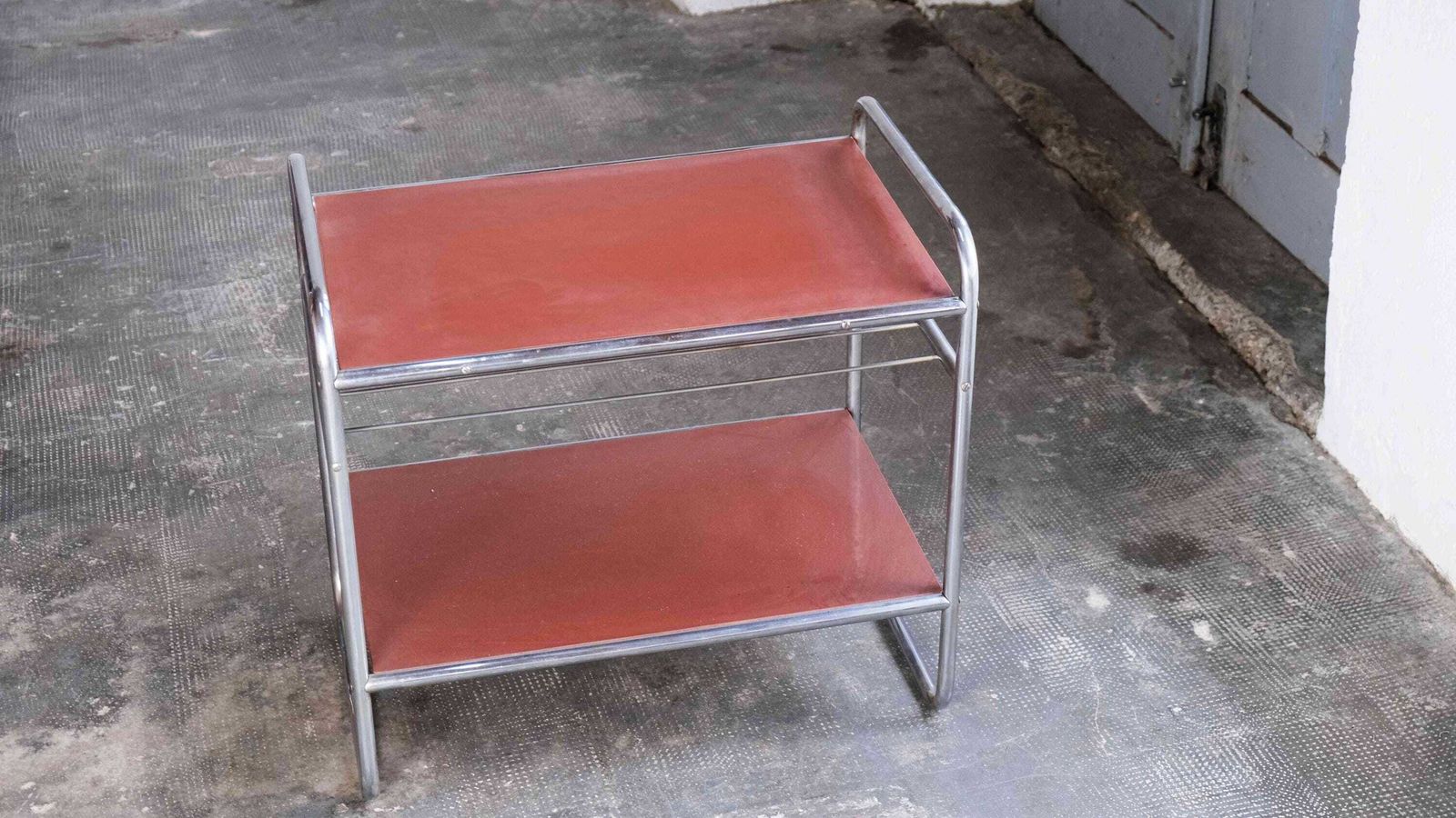 Bauhaus Side Table / Art Deco Shelf Made Of Steel Tubes photo vinterior