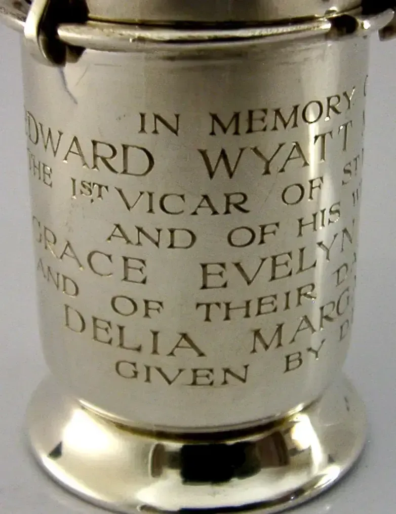 Sterling Zilveren Wafer Pyx Box Holy Water Jar Communion Set 1961 Religious Oxford photo 345.0