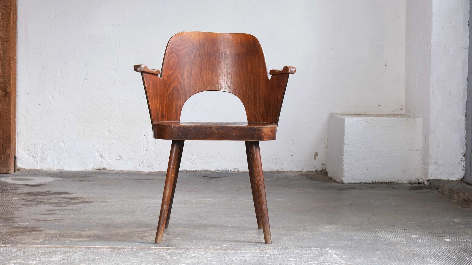 Mid Century Armchair By Oswald Haerdtl In Chestnut Brown