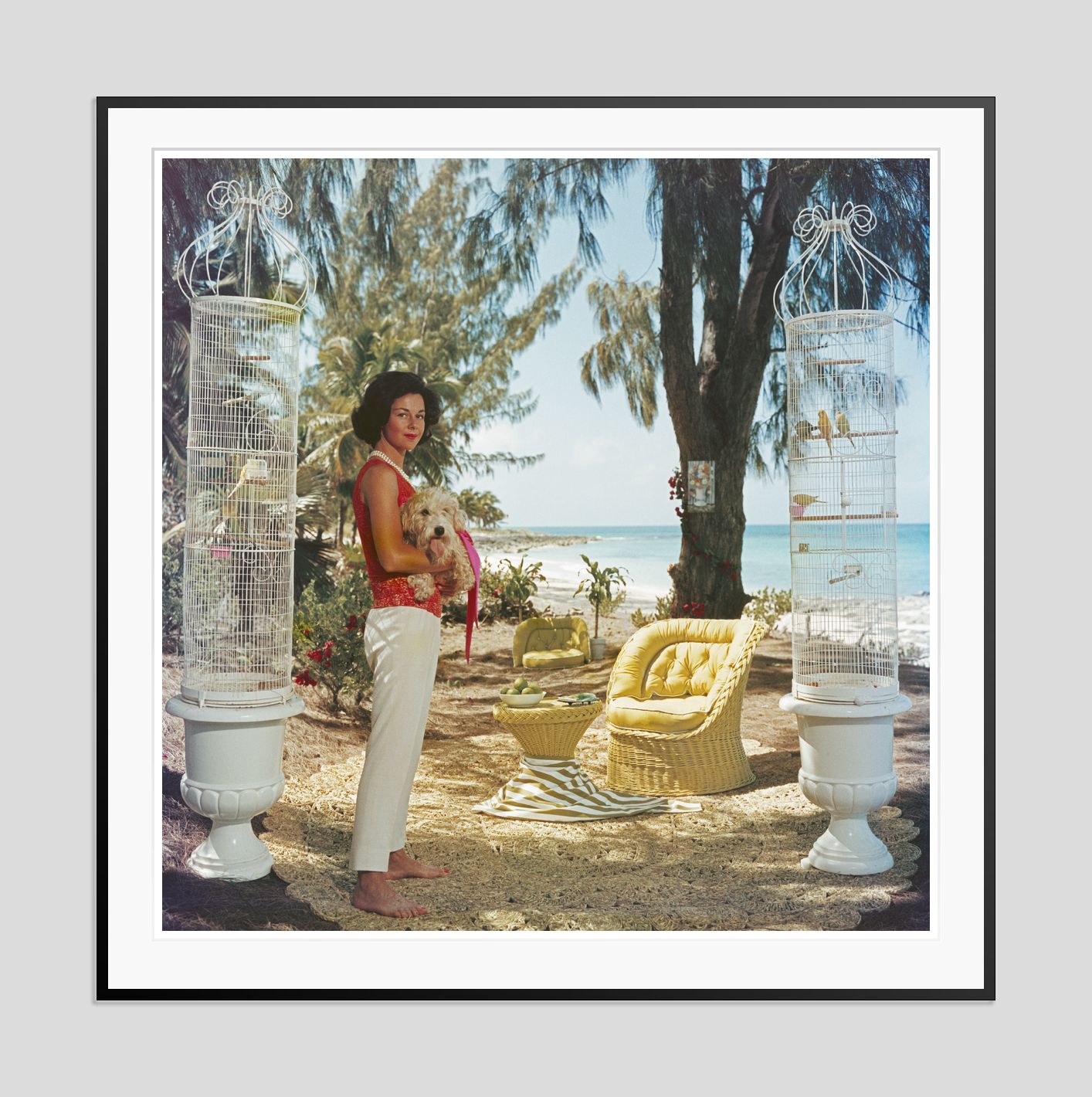 Slim Aarons 'Gloria Schiff' Archival Pigment Print Framed In Black photo furniture