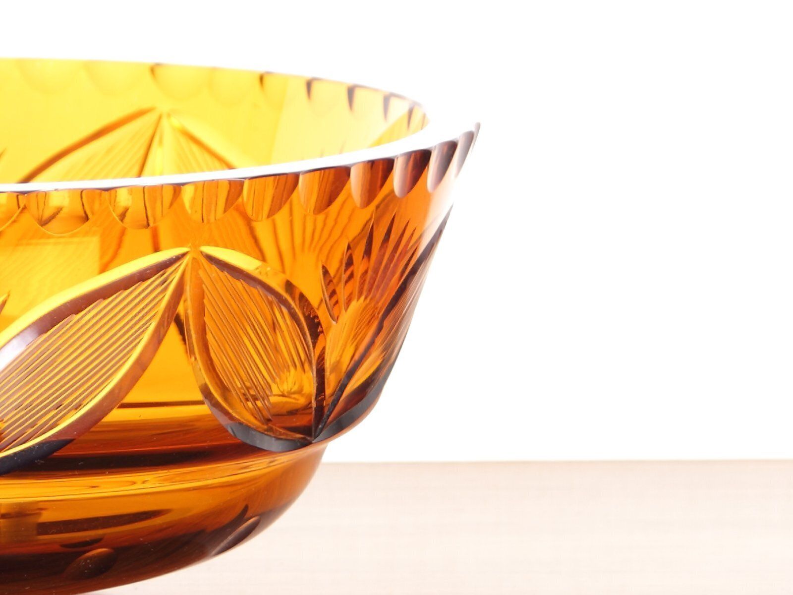 Bohemian Amber  Glass Bowl, Czechoslovakia, 1940s photo 200.0