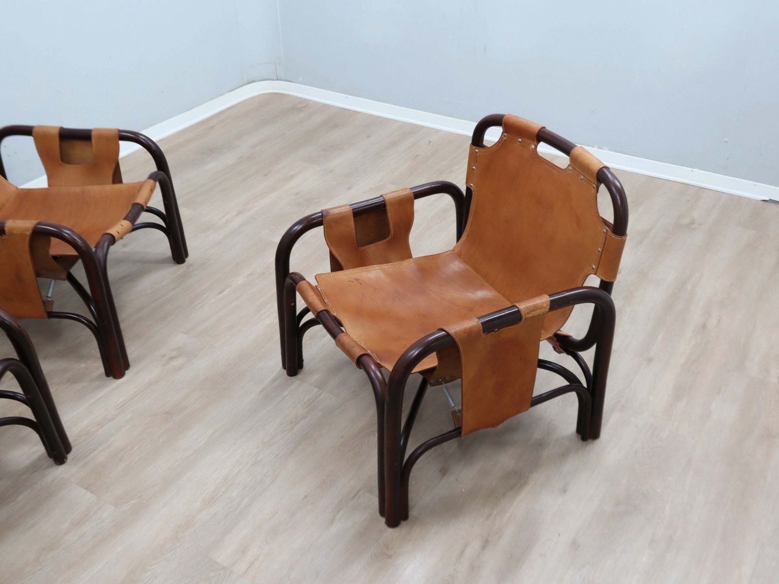Mid-Century Tito Agnoli fauteuil, leer en bamboe, jaren 1960 photo furniture