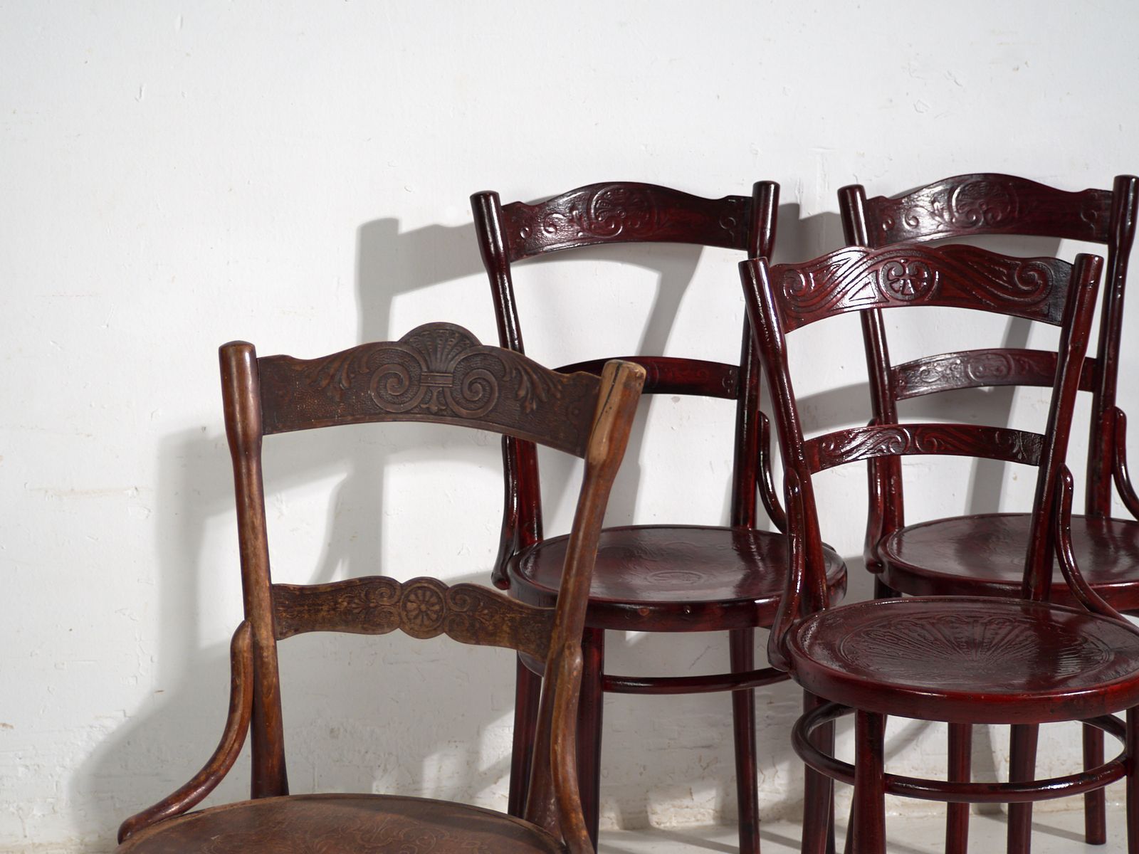 Antique Set Of 4 Bentwood Thonet Chairs – Central Europe, Circa 1900 photo furniture