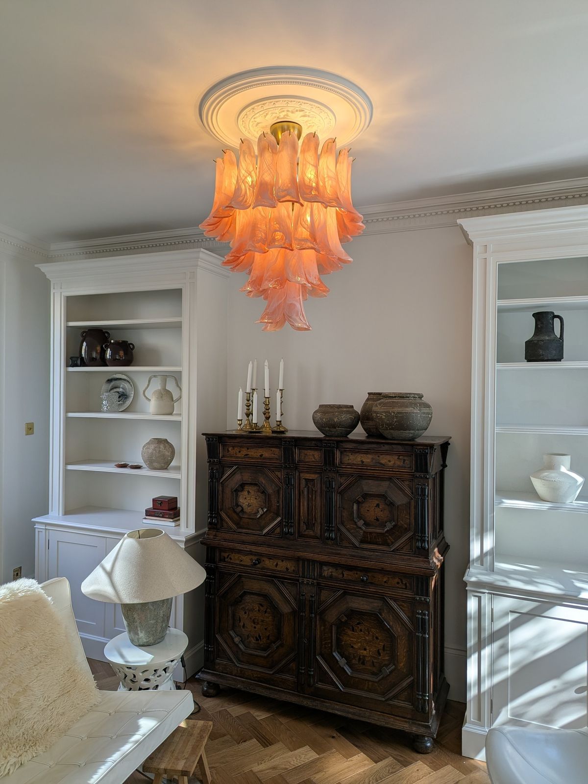 Murano Chandelier (Glass Part 50x65cm Chain: 1m Flexi ). Similar From Soho Home photo vinterior