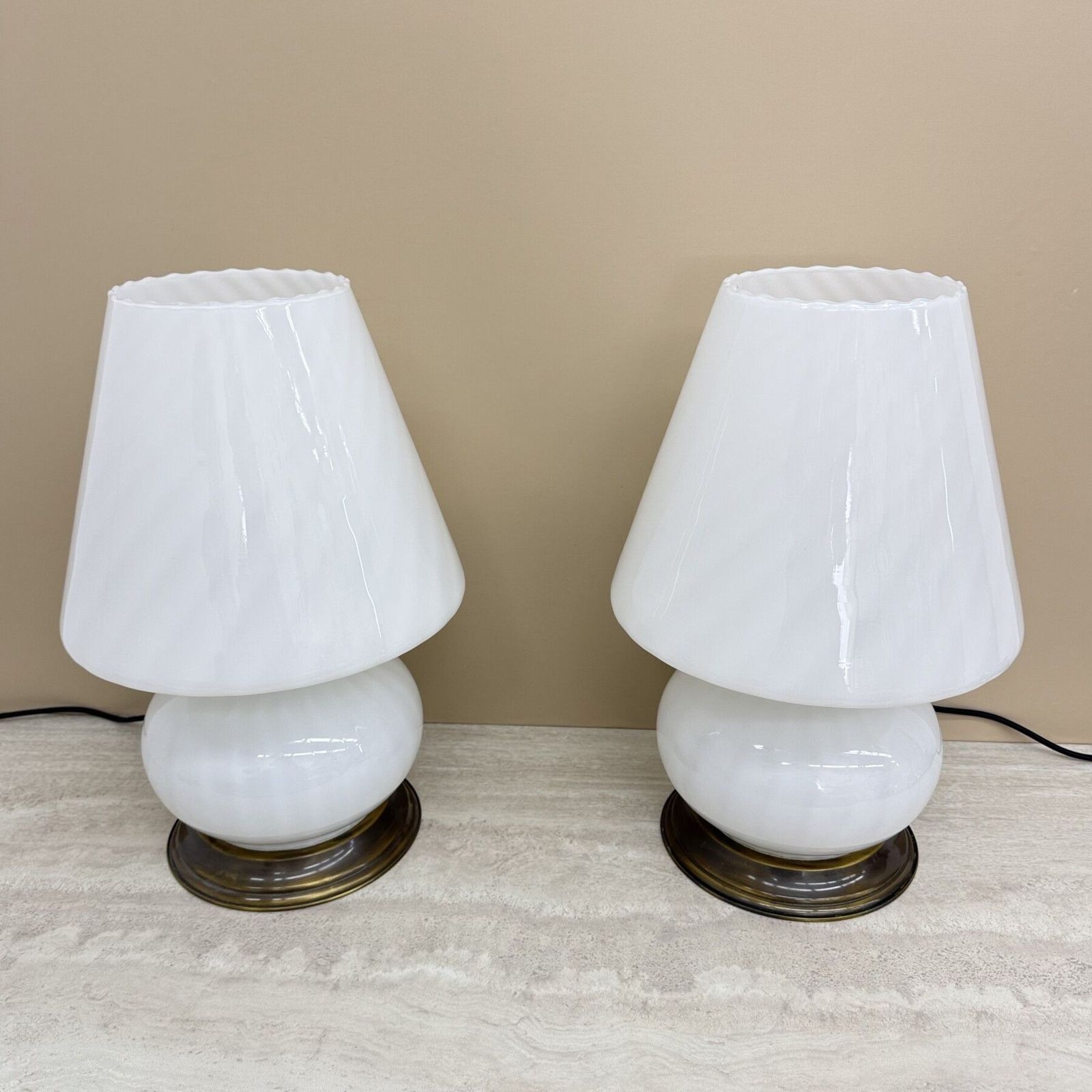 Verlichting XL Mid-Century design Murano glas swirl lampen, jaren 1970 photo
