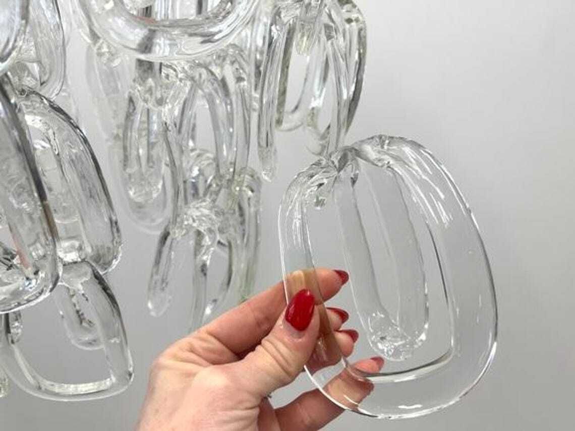 Murano Chandelier  Mid Century Chandelier  Italian Lamp 60s  Pop Art Glass Chandelier photo buy