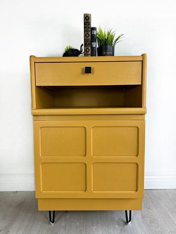 Mustard Yellow Nathan Drinks Cabinet  Mid‑Century Vintage Furniture  Kimterior photo furniture