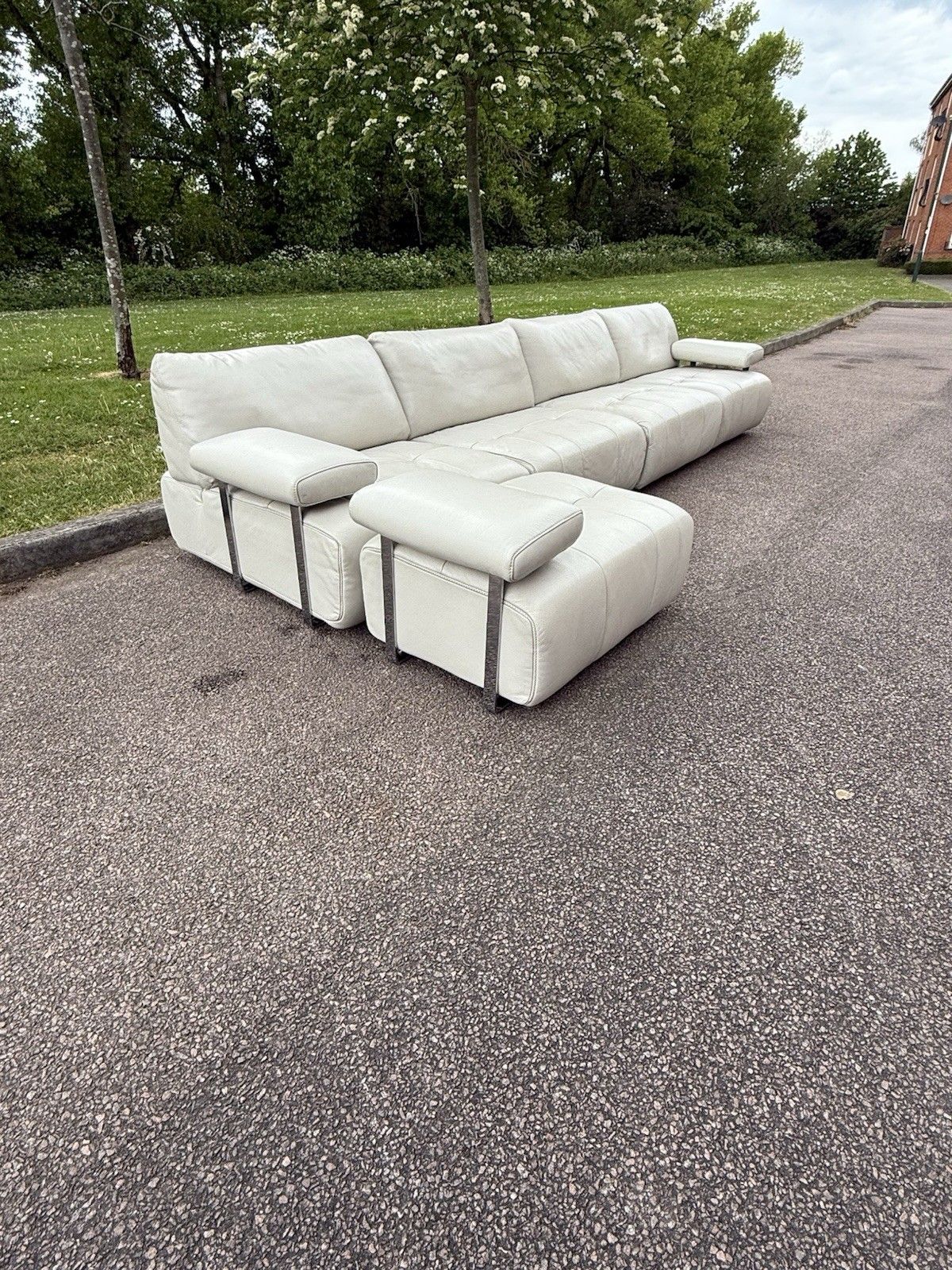 Vintage Style Modular Leather Corner Sofa  1960s 70s Heals  Timothy Oulton Style