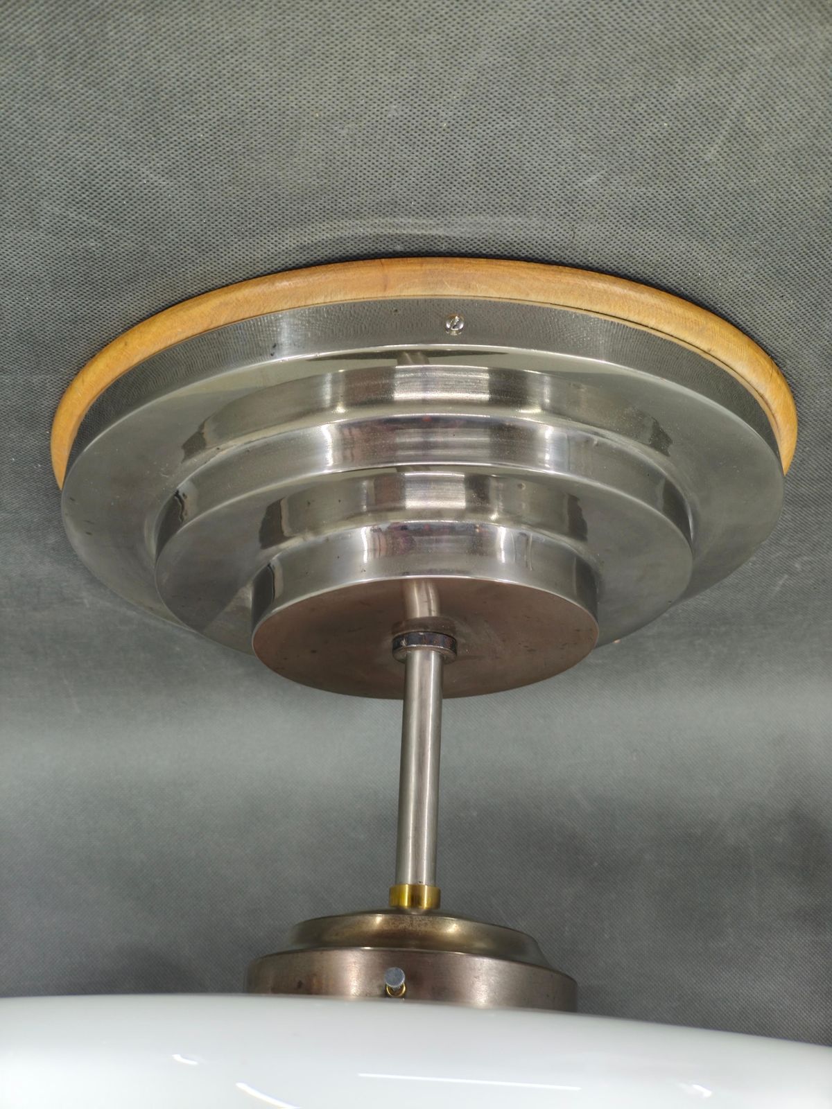 Tsjechische art deco plafondlamp van opalineglas, jaren 1930 photo buy