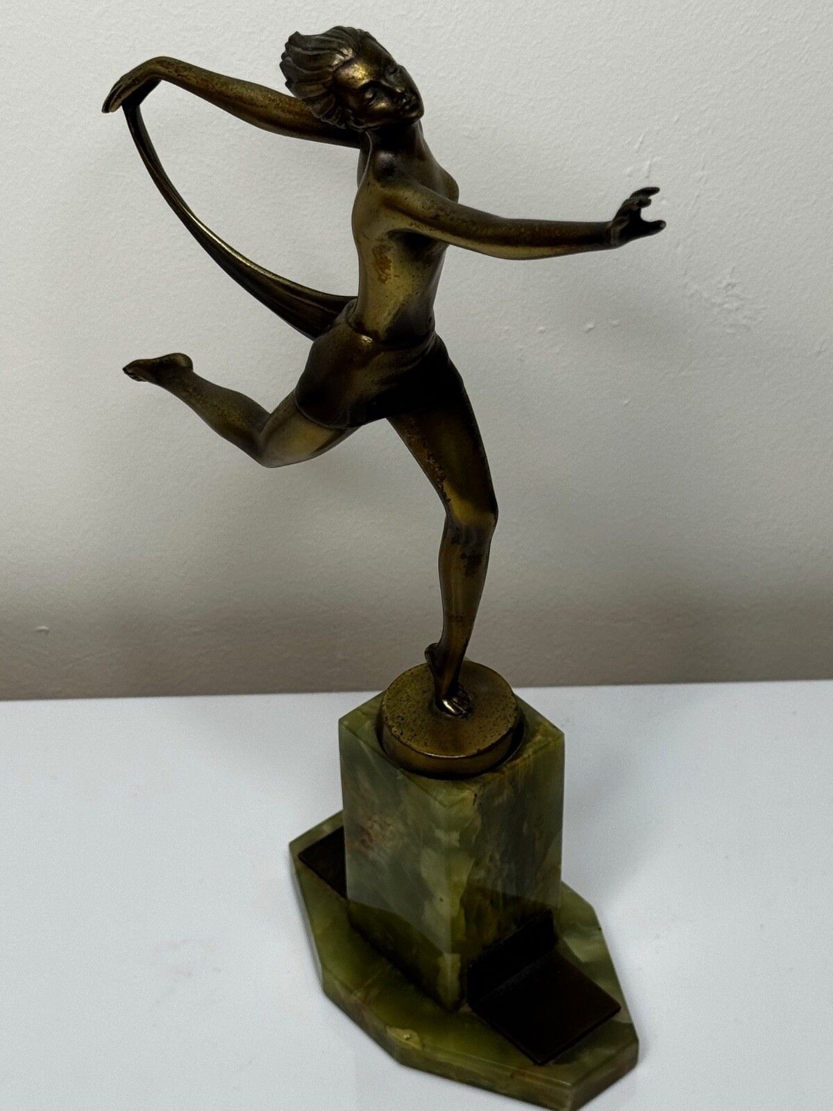 Austrian Art Deco Sculpture Dancing Lady Closed Eyes With Elegant Legs Lorenzl photo furniture