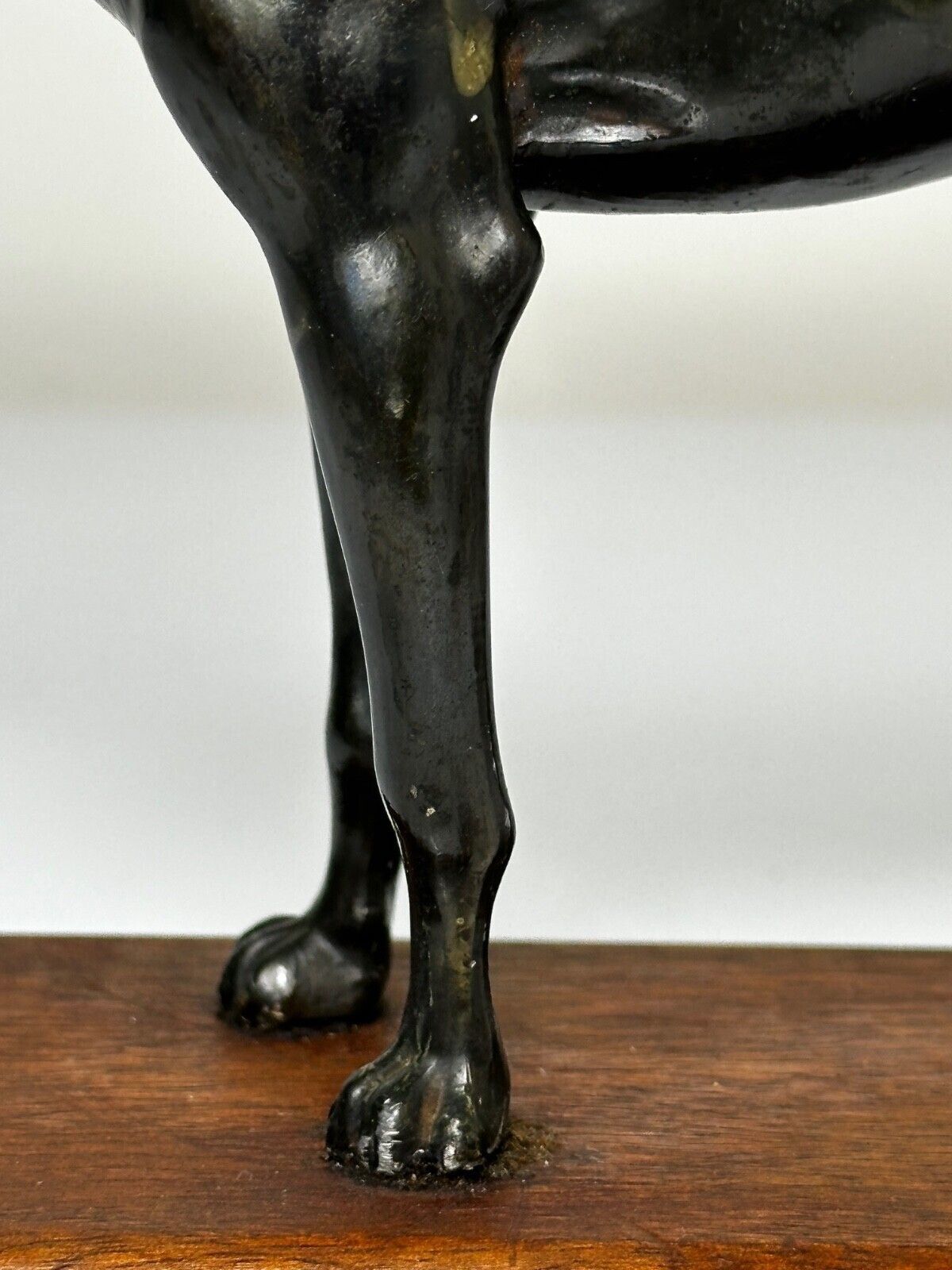 Small British Art Deco Sporting Prized Racing Greyhound Stud Bronze Sculpture photo vinterior