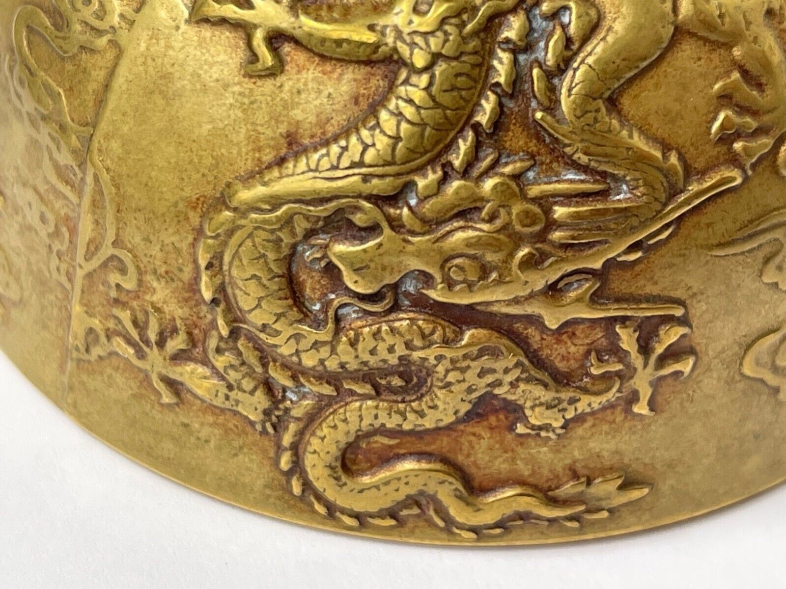 photo furniture Small Chinese Qing Dynasty Gilded Bronze Drinking Vessel Dragon Wine Goblet