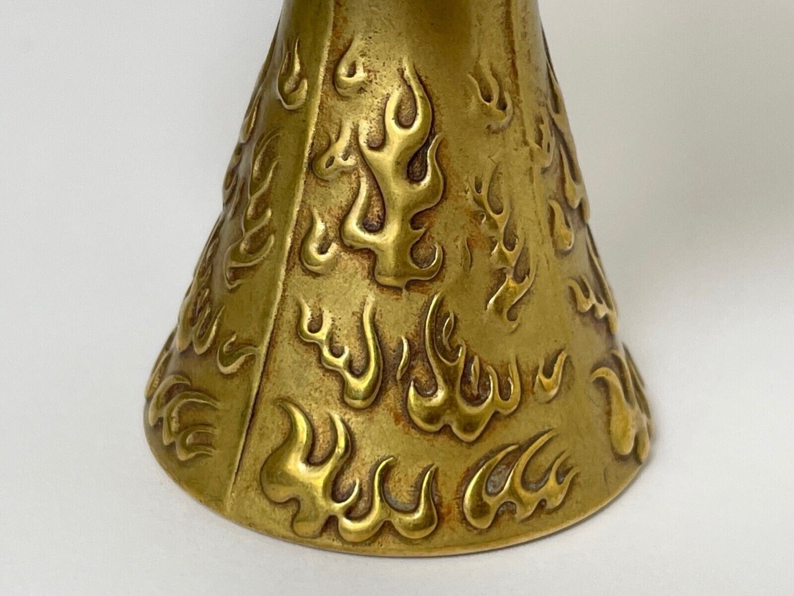 photo for sale Small Chinese Qing Dynasty Gilded Bronze Drinking Vessel Dragon Wine Goblet
