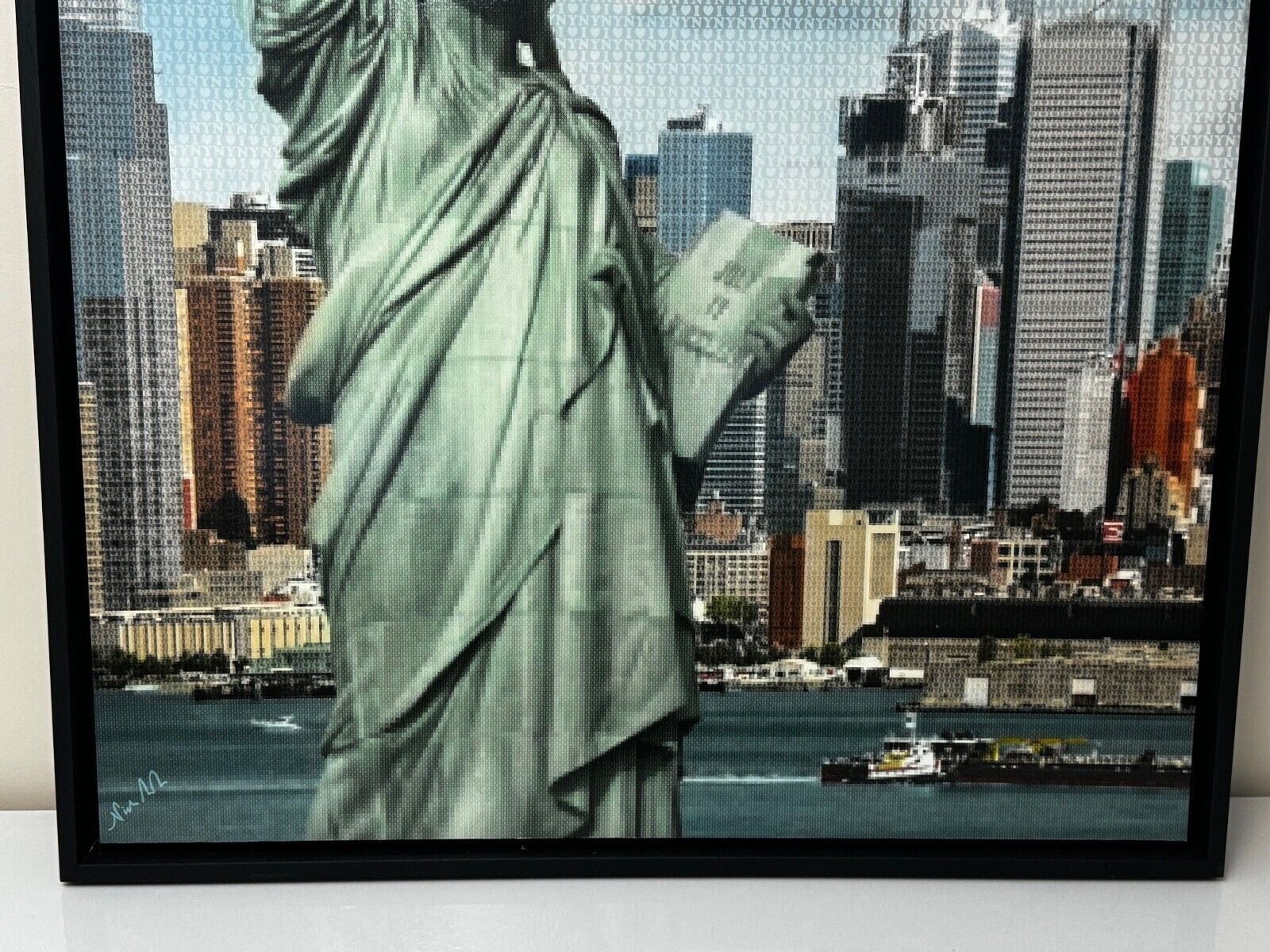 Groot hedendaags nostalgisch schilderij New York neoklassiek Vrijheidsbeeld photo for sale