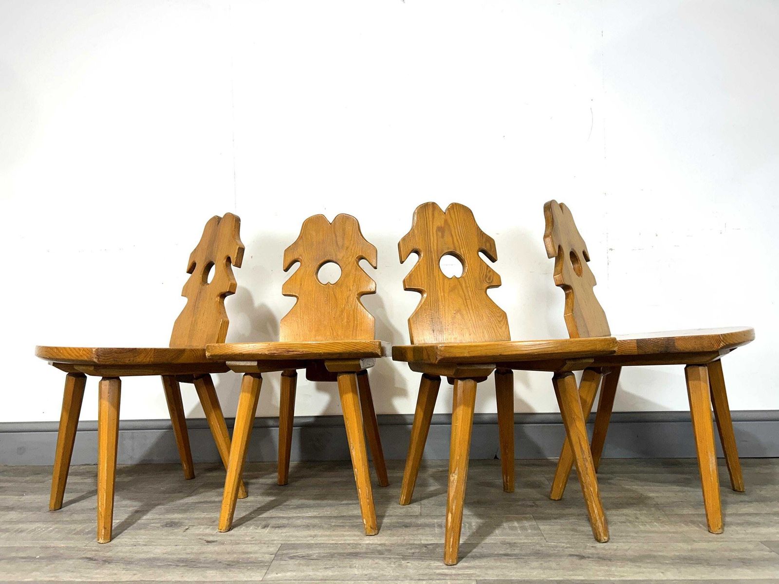 Fabulous Brutalist Polish Pine Dining Suite Josef Kulon Przelom Capelia 1960's. photo buy