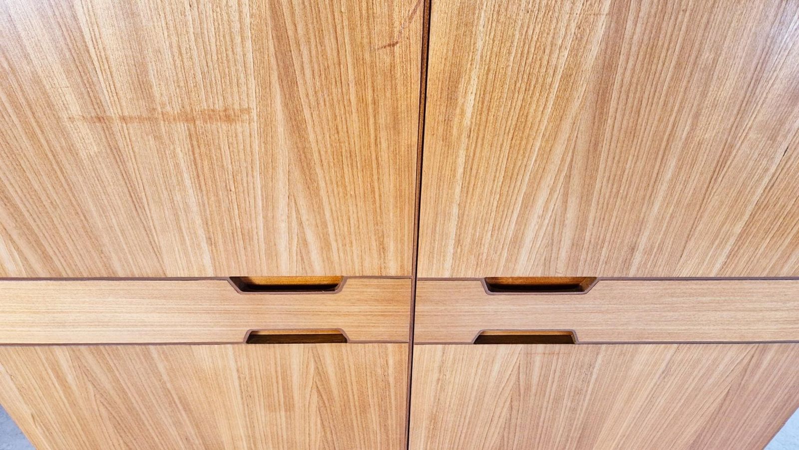 Furniture Gunther Hoffstead For Uniflex Q Range Vintage Mid Century Blonde Teak Double Wardrobe Pg187. photo