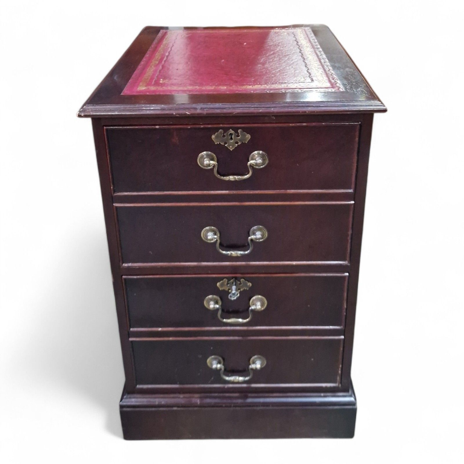 Mahogany Filing Cabinet Leather Top 2 Drawer Georgian Regency Style photo furniture