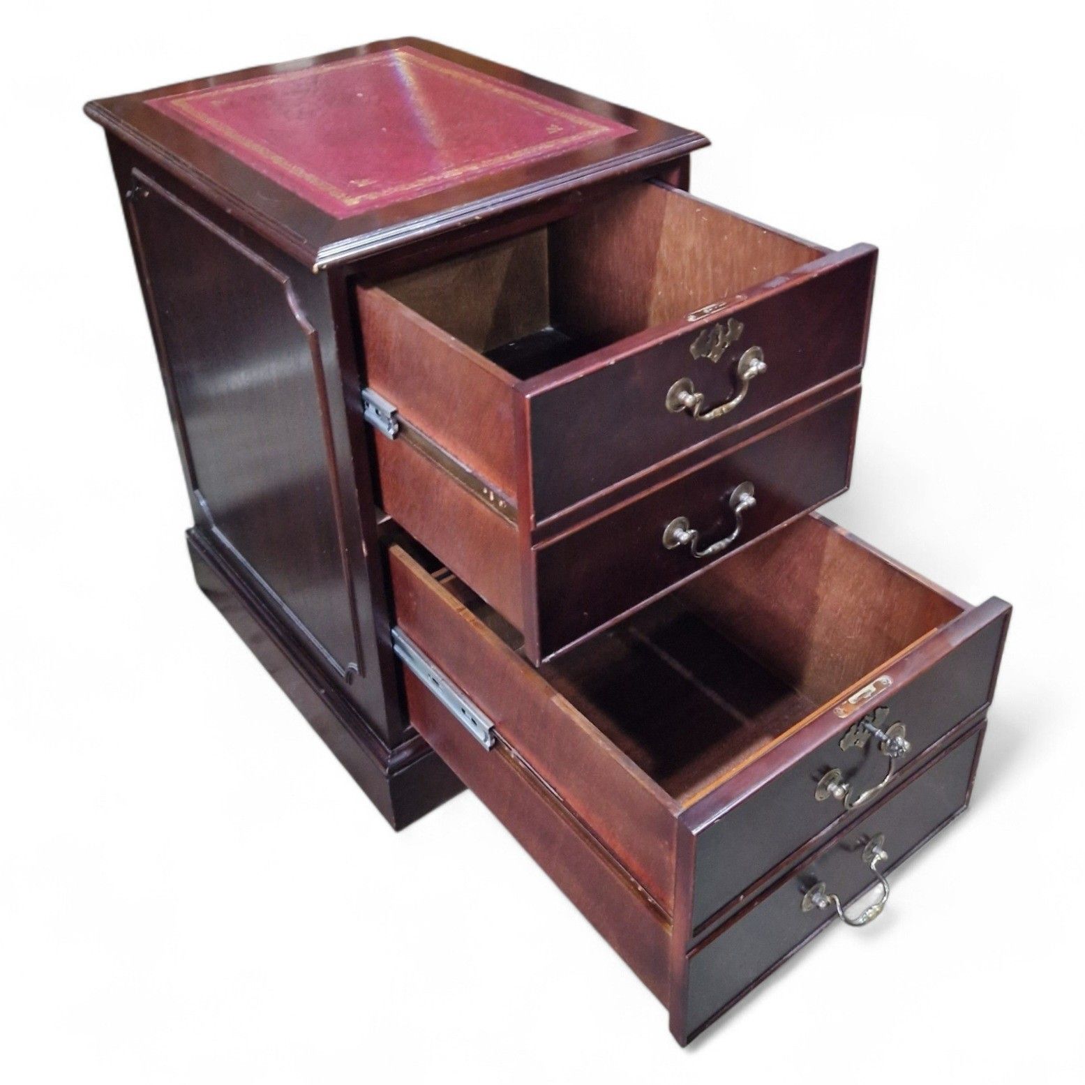 Mahogany Filing Cabinet Leather Top 2 Drawer Georgian Regency Style photo buy