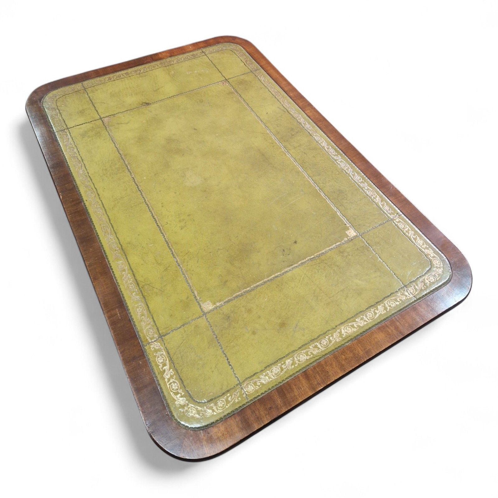 Antique Style Games Table Coffee Table Green Leather Top Paw Feet Castors Large photo buy