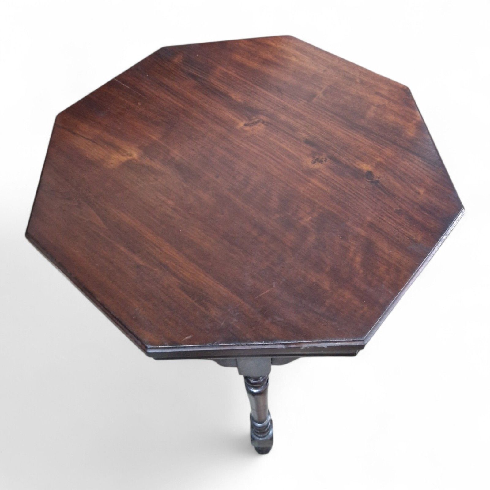 Victorian Octagonal Occasional Table 2 Tier Solid Wood Turned Supports Antique photo buy