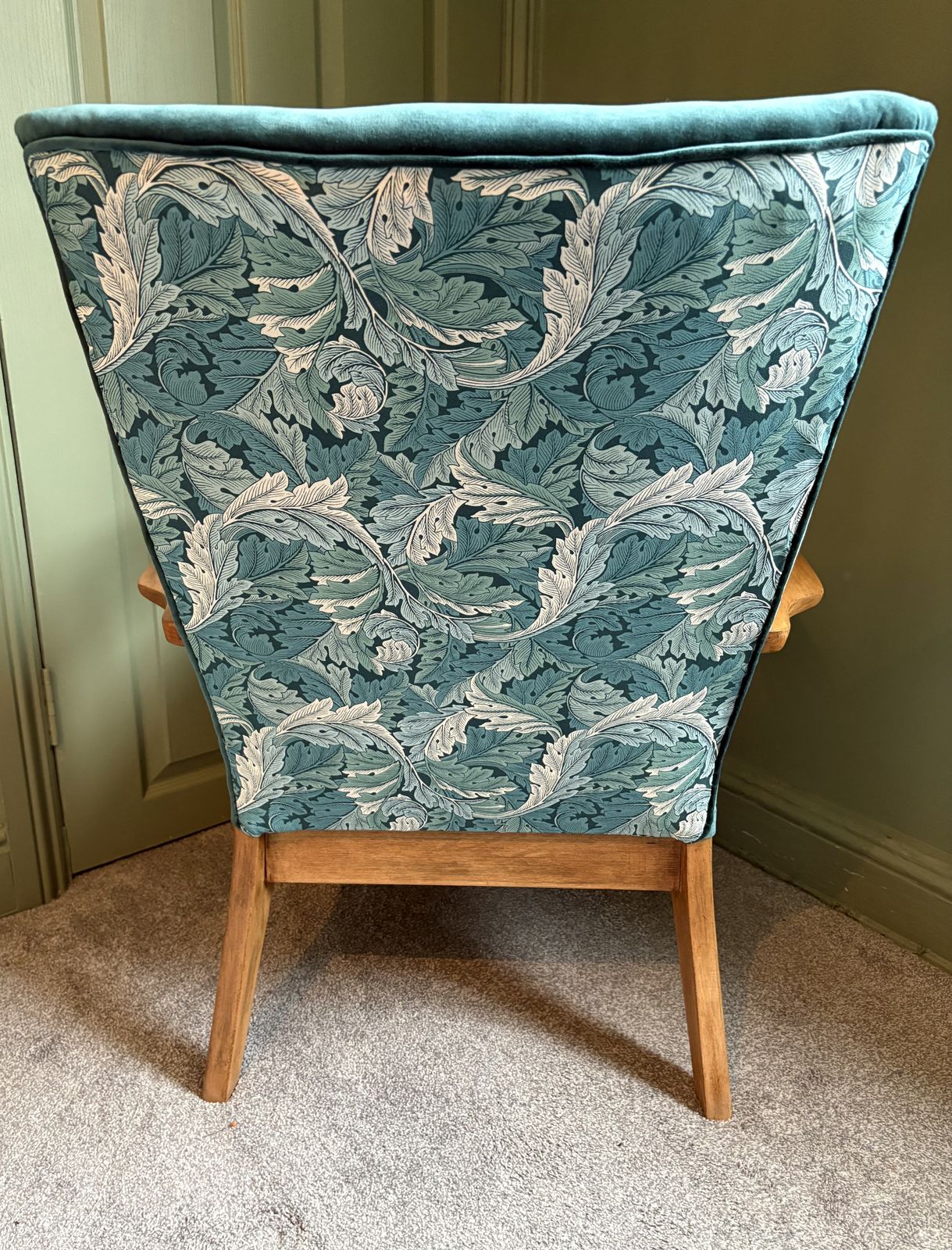 Furniture Parker Knoll Chair Refurbished In William Morris Acanthus. photo