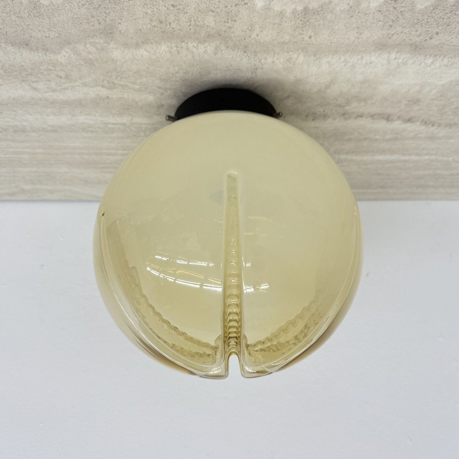 Mid-Century Italiaanse glazen plafondlamp, jaren 1970 photo vintage
