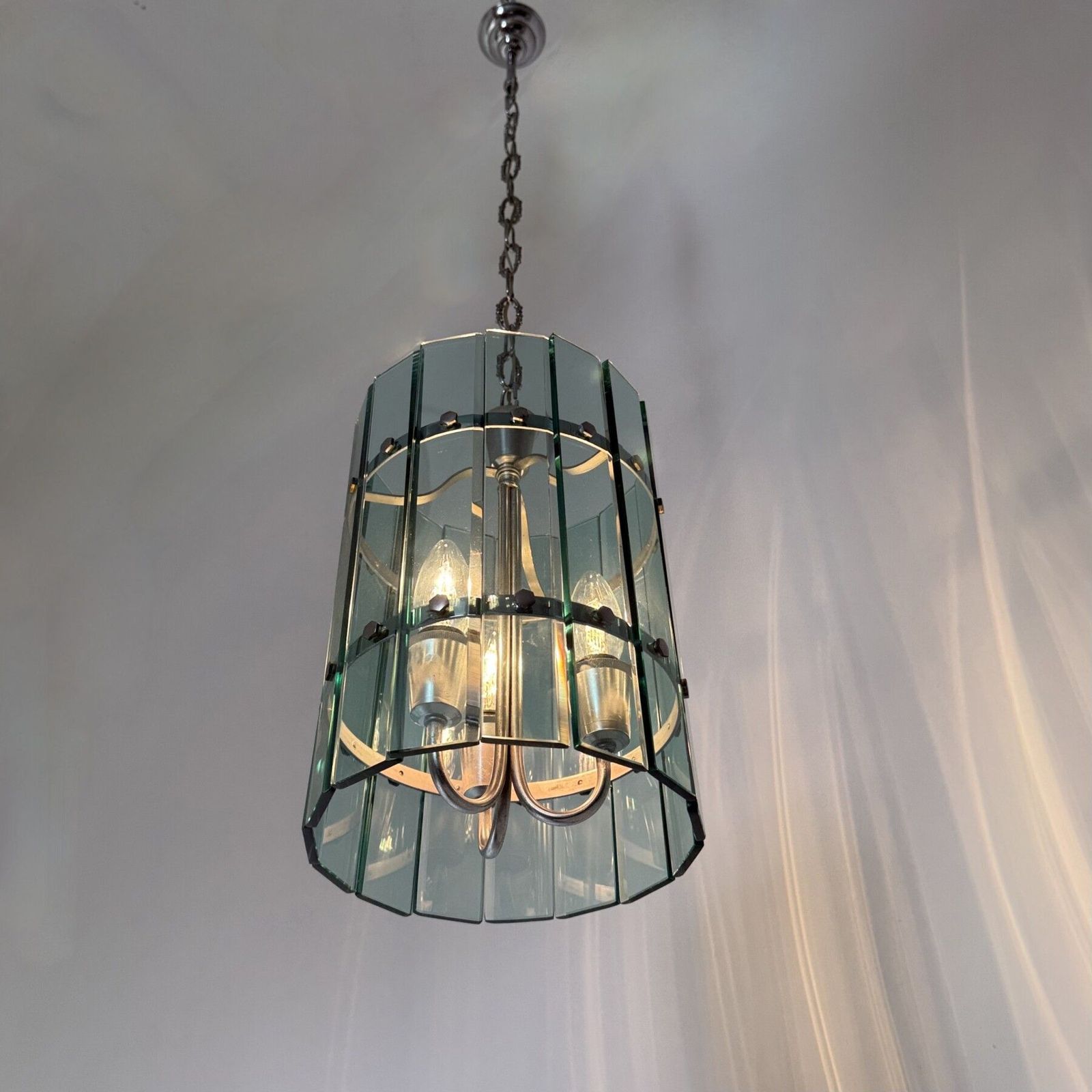 Mid-Century Veca glazen hanglamp, jaren 1970, Italië photo vintage