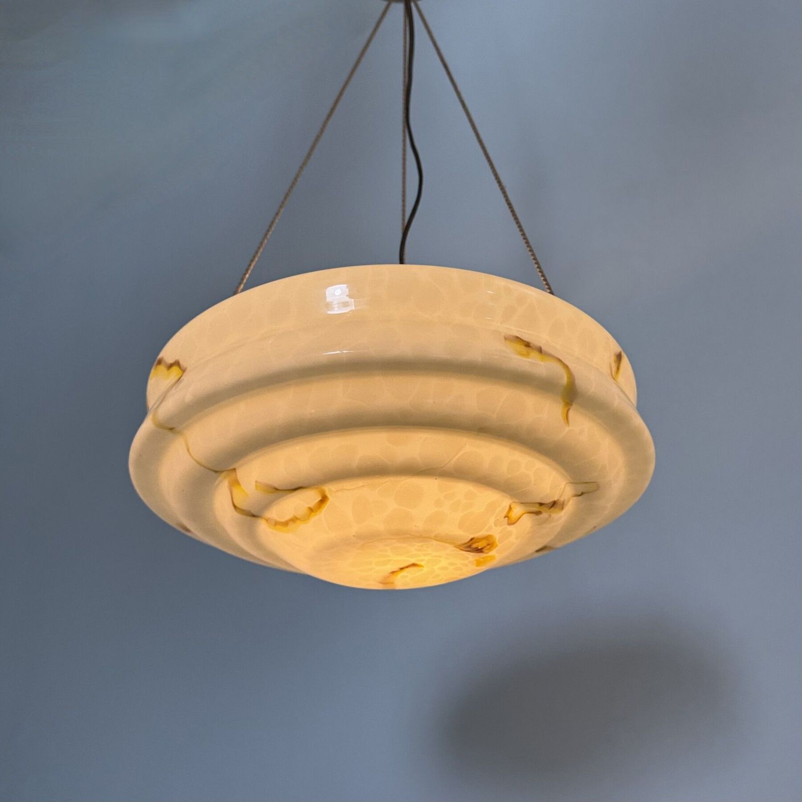 Art Deco Glass Hanging Lamp , 1950s photo 242.0