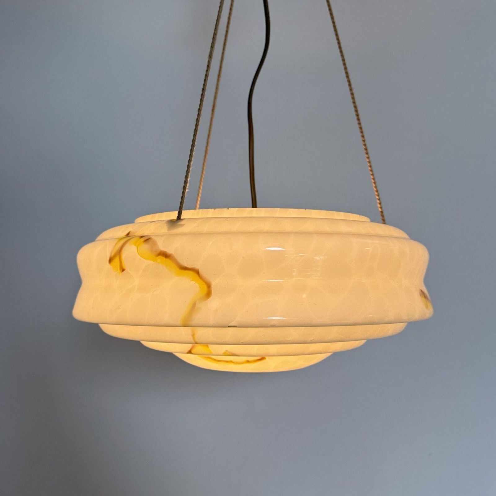 photo furniture Art Deco Glass Hanging Lamp , 1950s