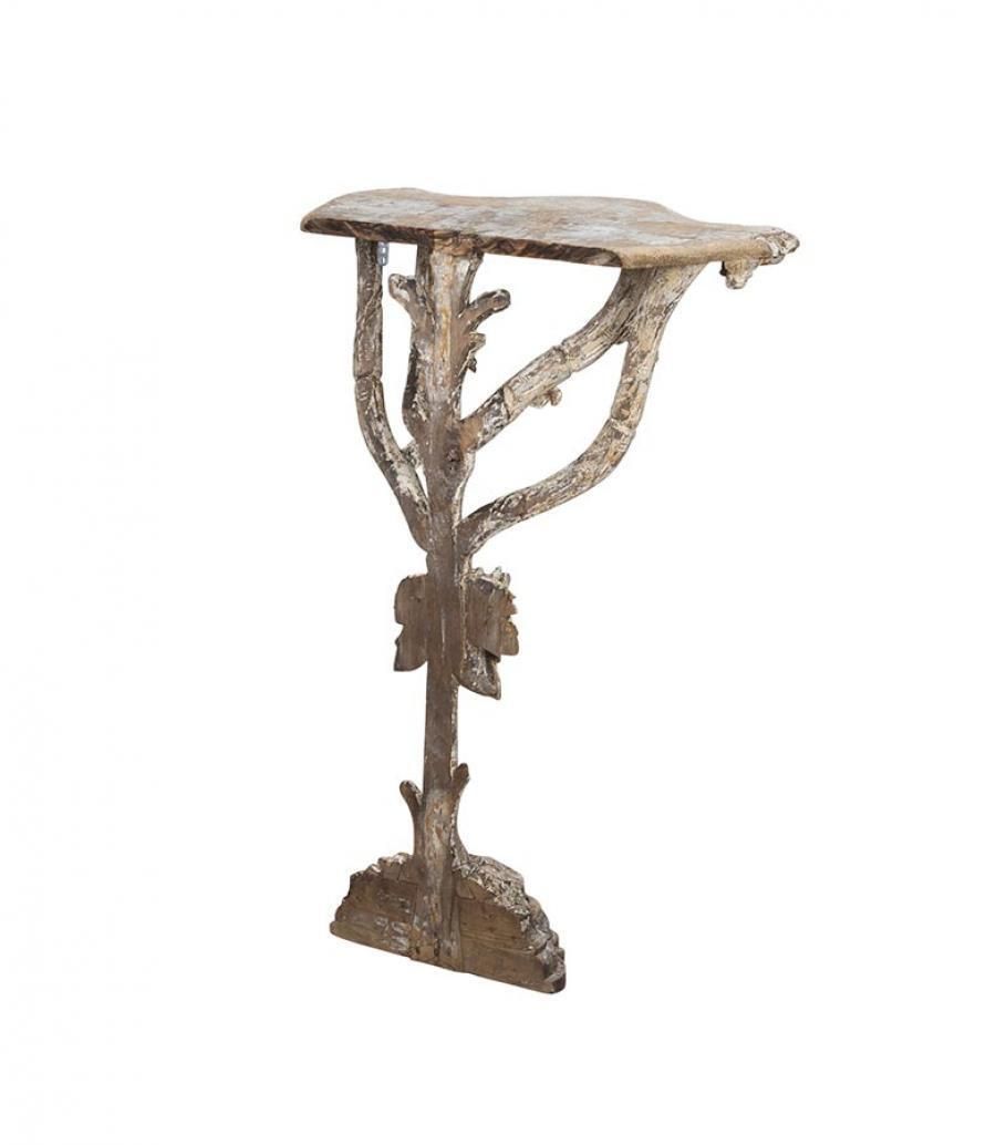 19th Century French Console Table In Carved Wood Branch Design photo for sale