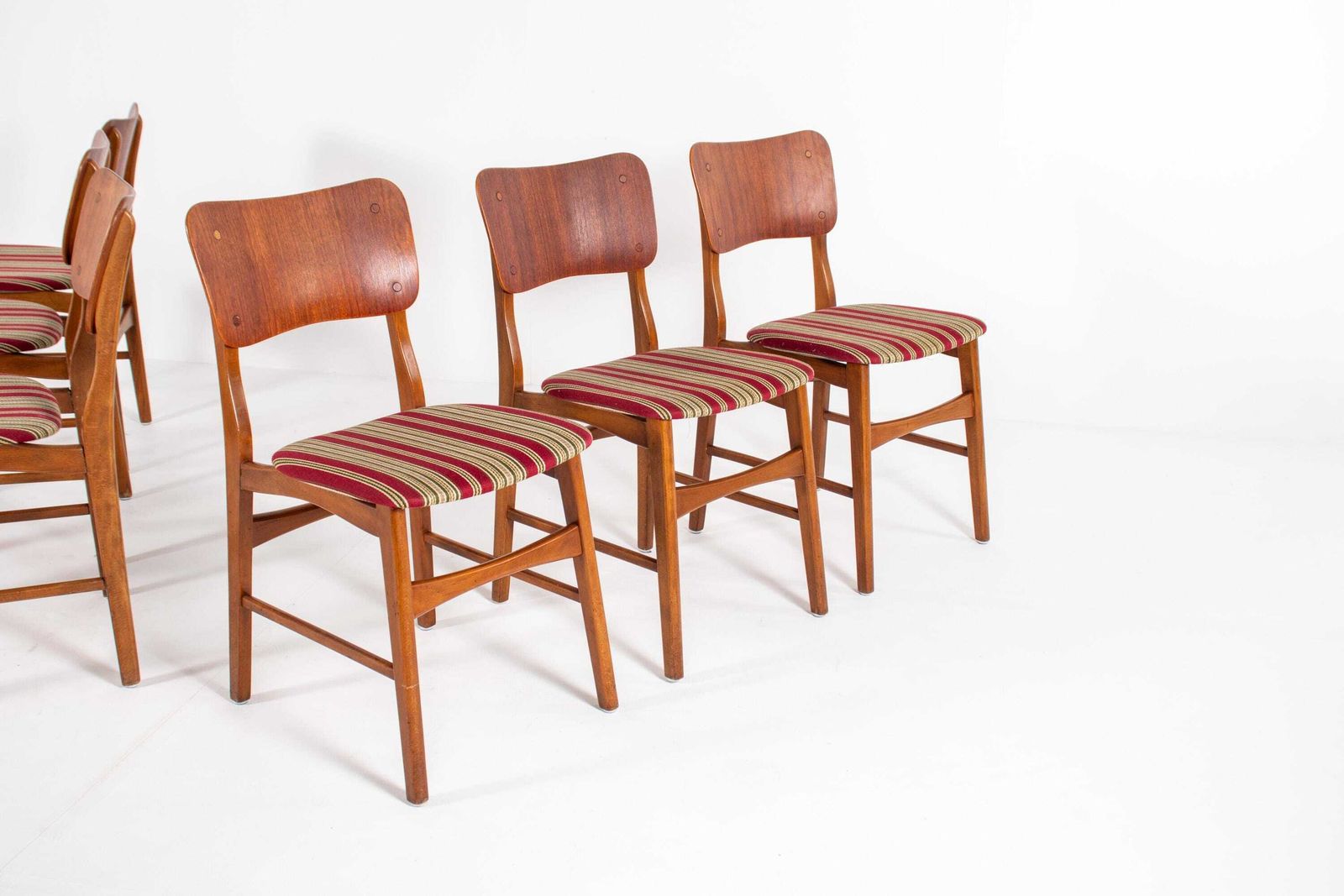 Set Of Six Vintage Teak Dining Chairs By Ib Kofod Larsen, 1960s photo for sale