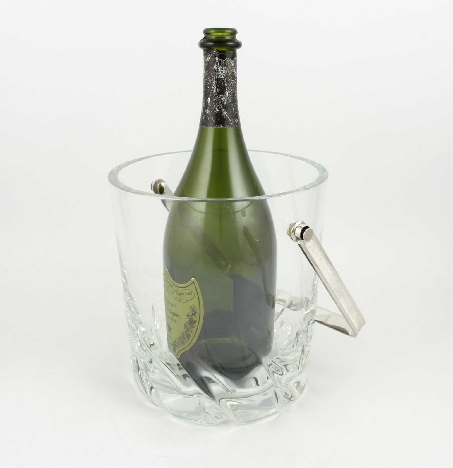 photo for sale Vintage Daum Crystal Glass Wine Cooler. Heavy French Champagne Bucket.