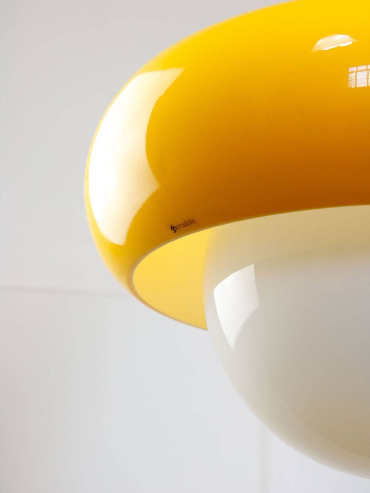 Large Space Age Model Best Hanglamp van Guzzini in geel, jaren 1970 photo Verlichting