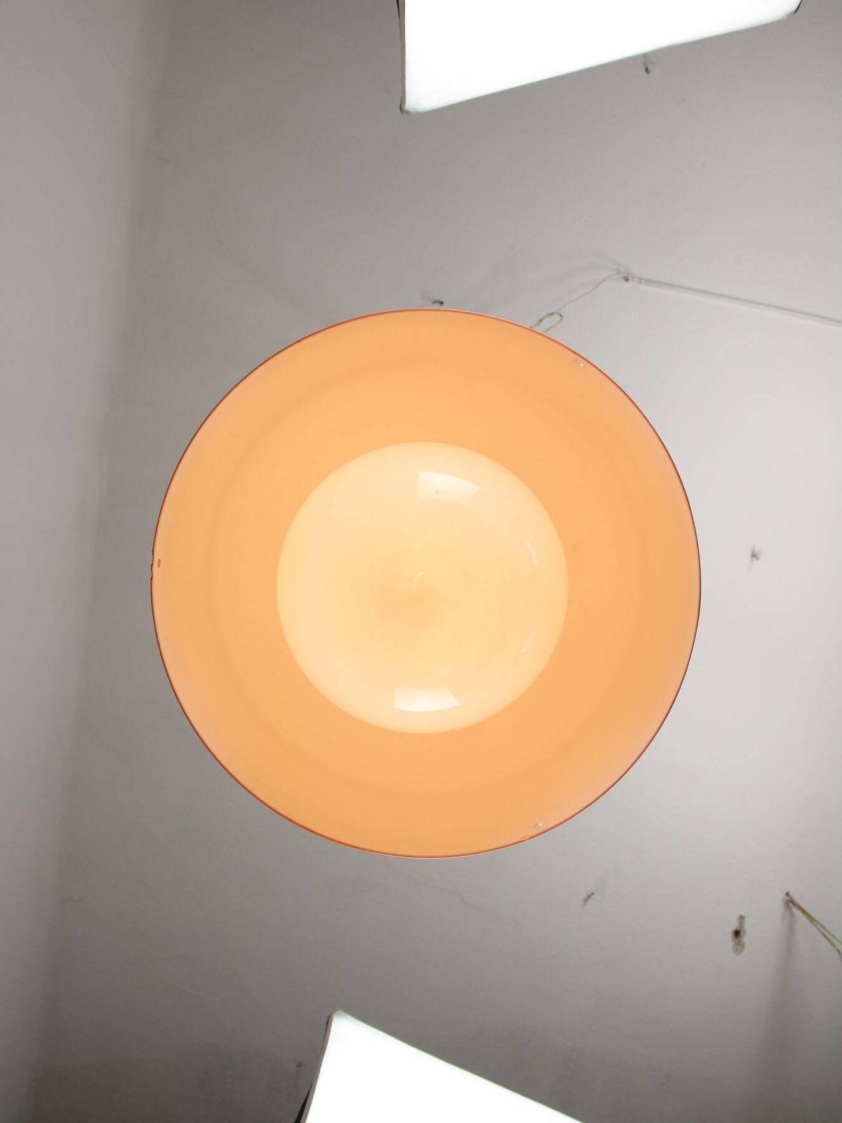 Grote Space Age hanglamp van Guzzini in oranje, jaren 1970 photo Verlichting