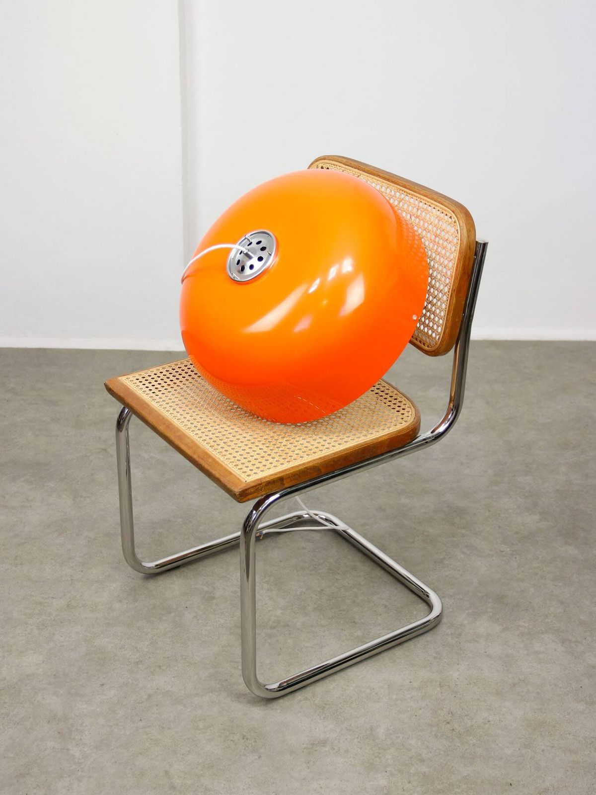 photo vinterior Big Space Age Pendant From Guzzini In Orange, 1970s