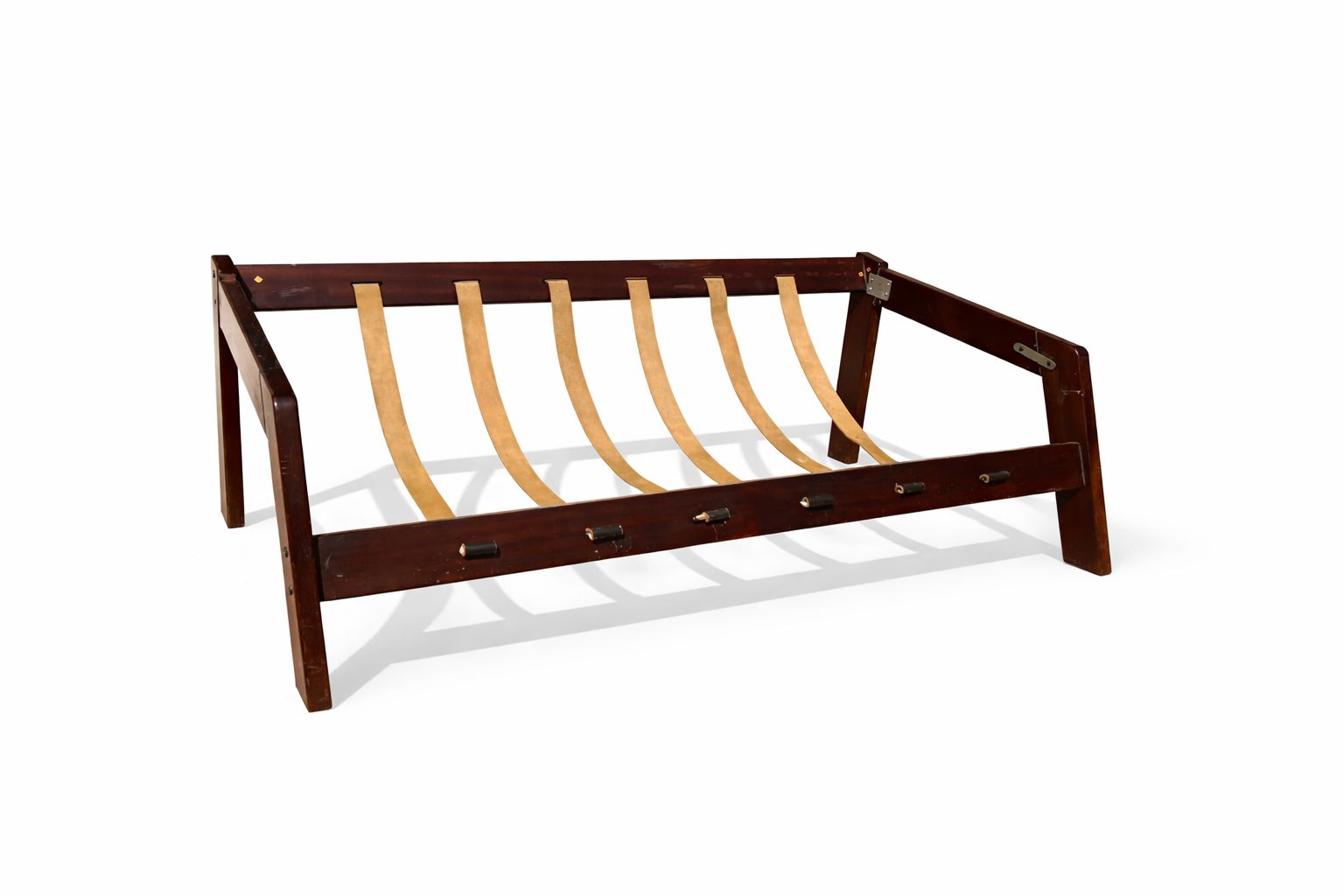 Móveis Corazza 2 Seater Sofa From The 1970s, With A Solid Jatoba Wood Frame And One Piece Leather Removable Seat And Headrest As Percival Lafer photo buy
