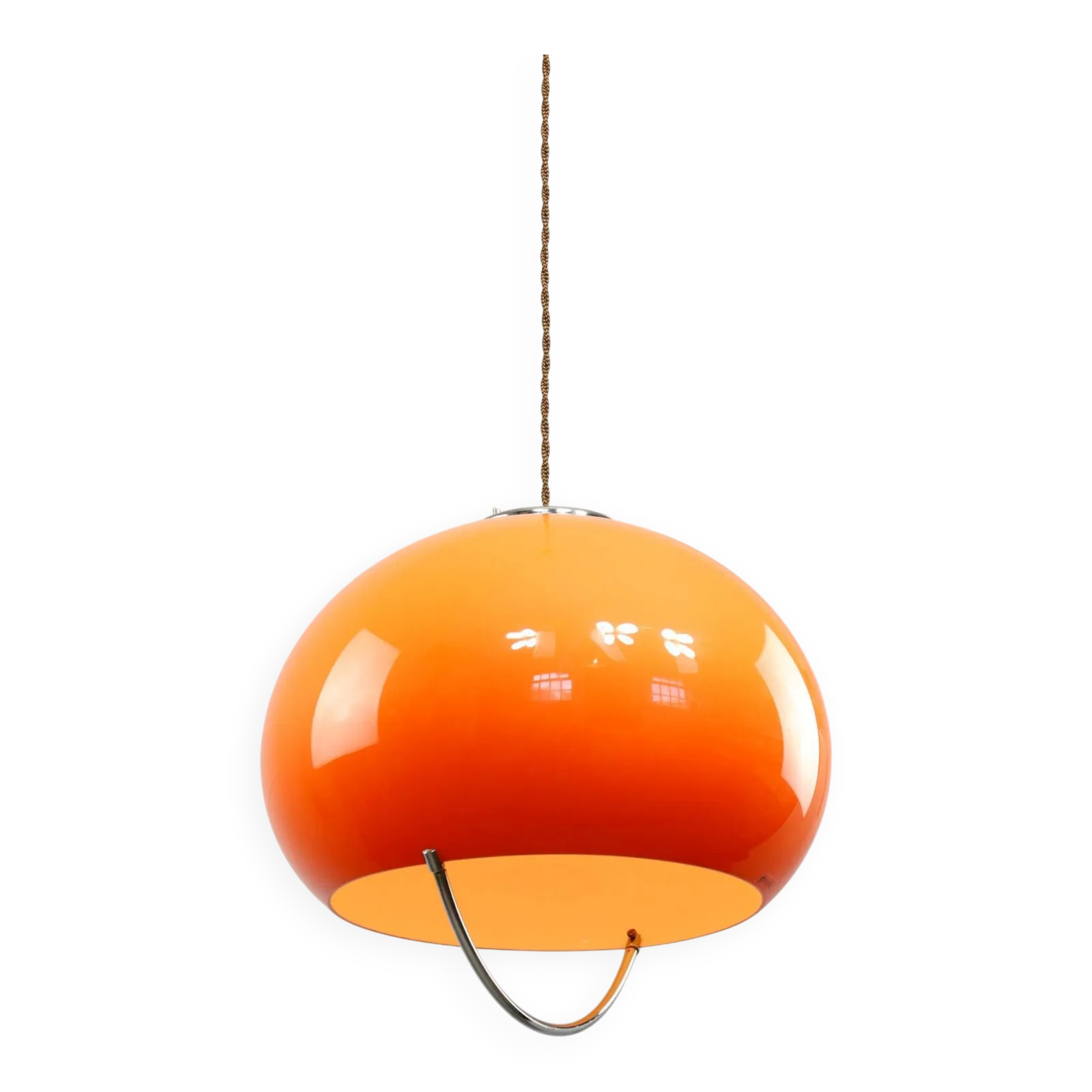 Space Age oranje Jolly hanglamp van Guzzini, ca. jaren 1960