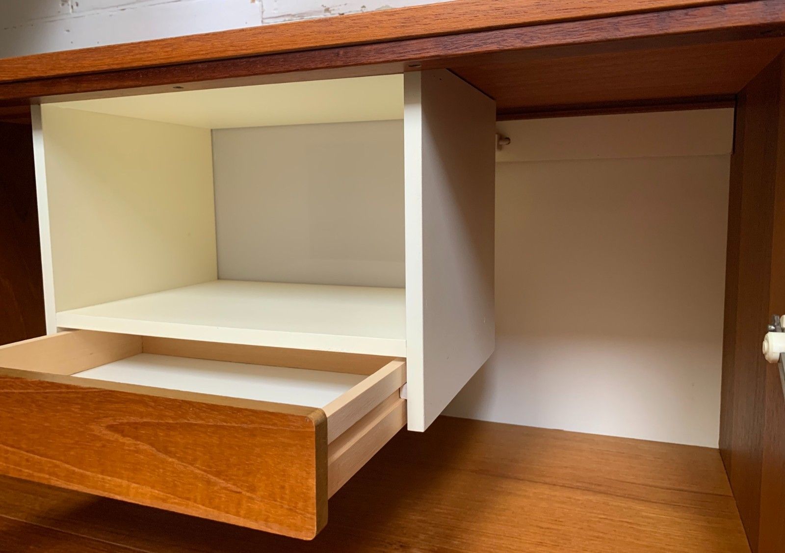 229.0 Mid Century Teak Beaver & Tapley 33 Floating Bureau / Desk / Cabinet photo