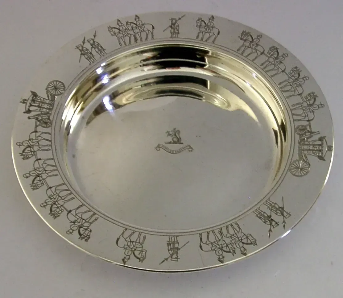 230g Asprey Sterling Silver Holt Family Crest Coronation Dish Bowl 1936 Antique photo 644.99