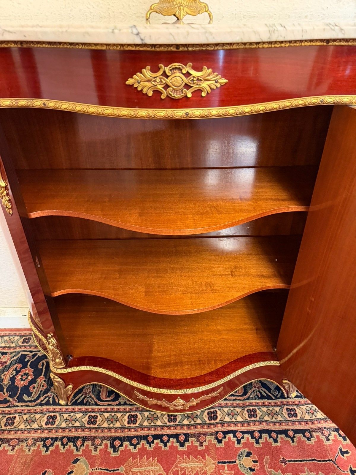 Quality French Marble Top Curved Side Cabinet photo buy