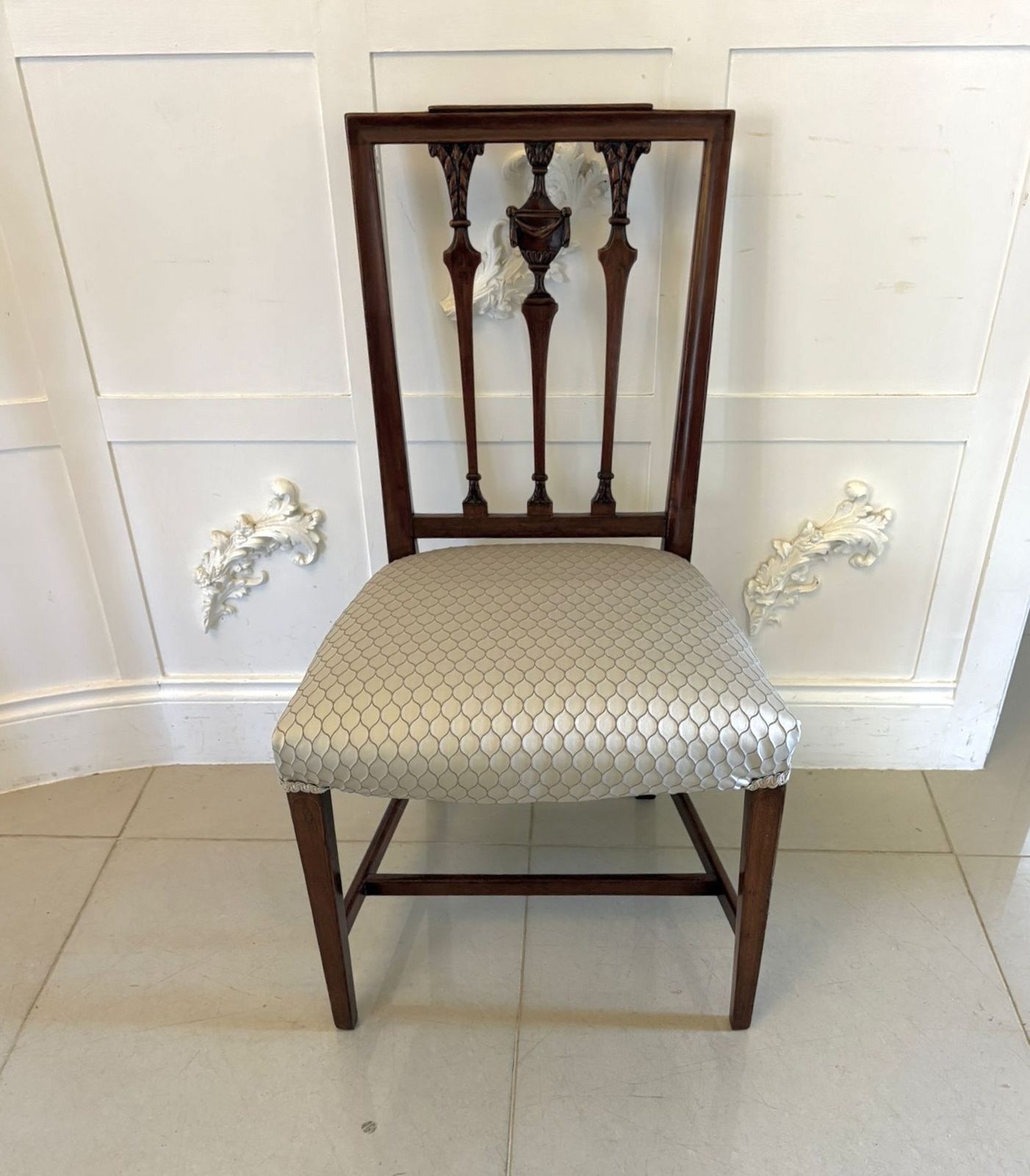 4850.0 Antique 19th Century English Mahogany Dining Chairs Set Of 8 Carvers Newly Upholstered photo