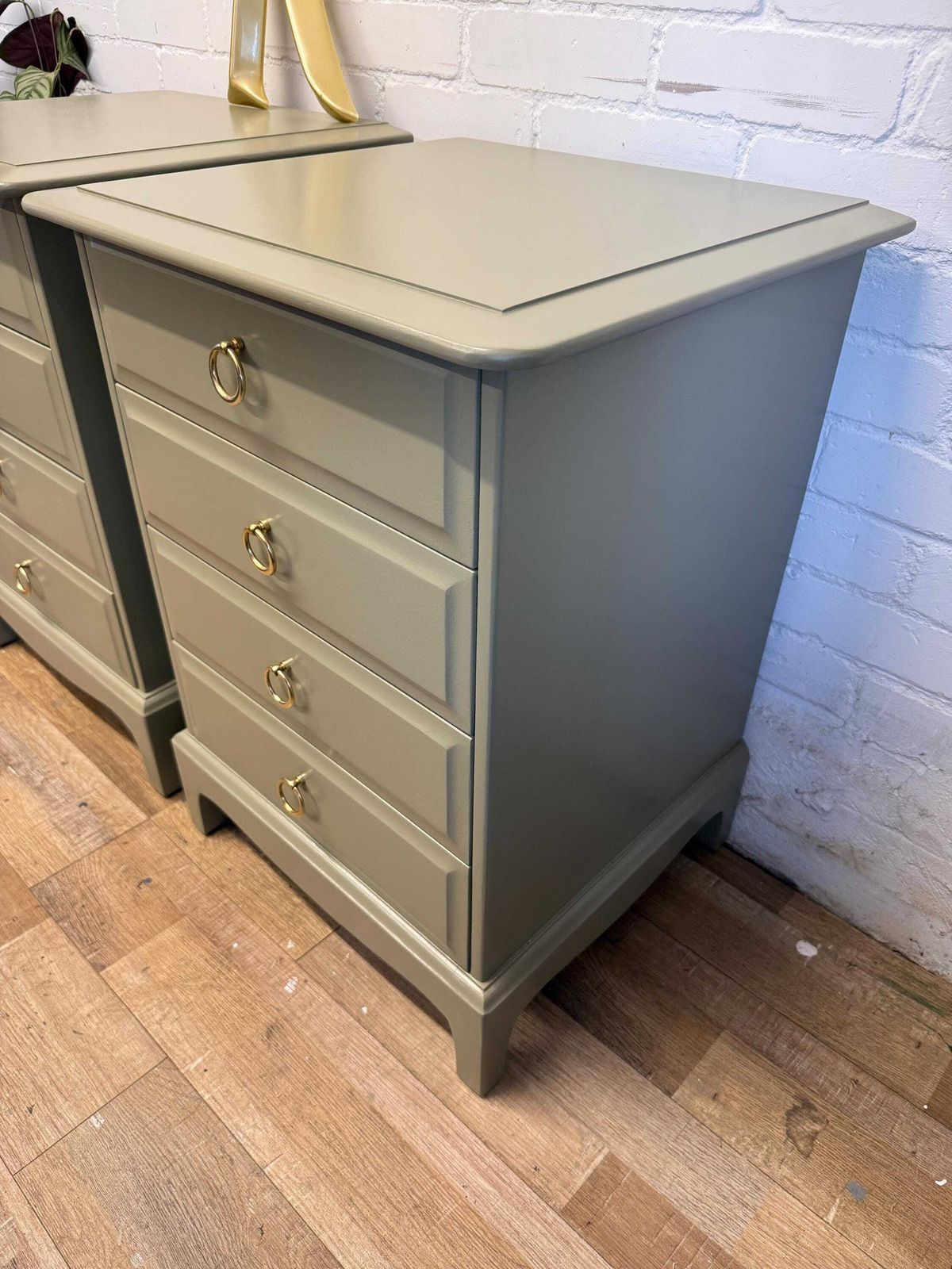Stag Minstrel Bedside Chest Drawers – Painted In Treron By Farrow & Ball photo vintage