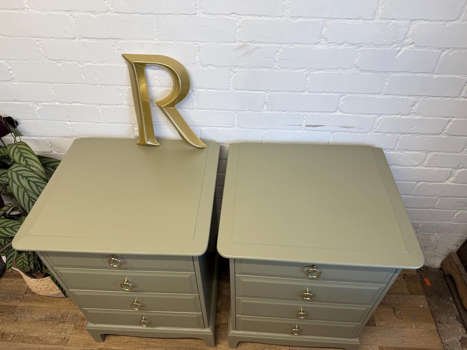 photo furniture Stag Minstrel Bedside Chest Drawers – Painted In Treron By Farrow & Ball