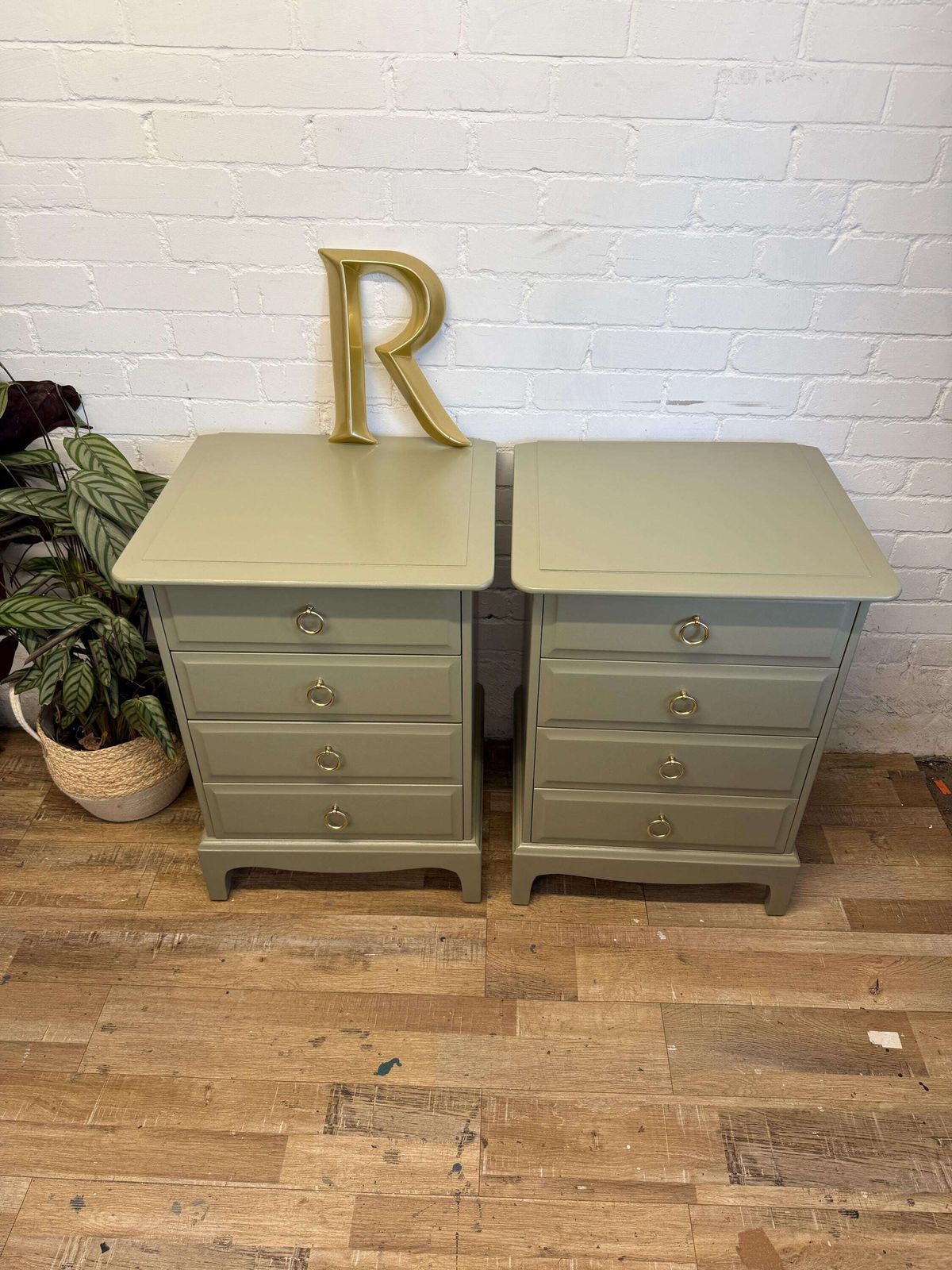 photo for sale Stag Minstrel Bedside Chest Drawers – Painted In Treron By Farrow & Ball