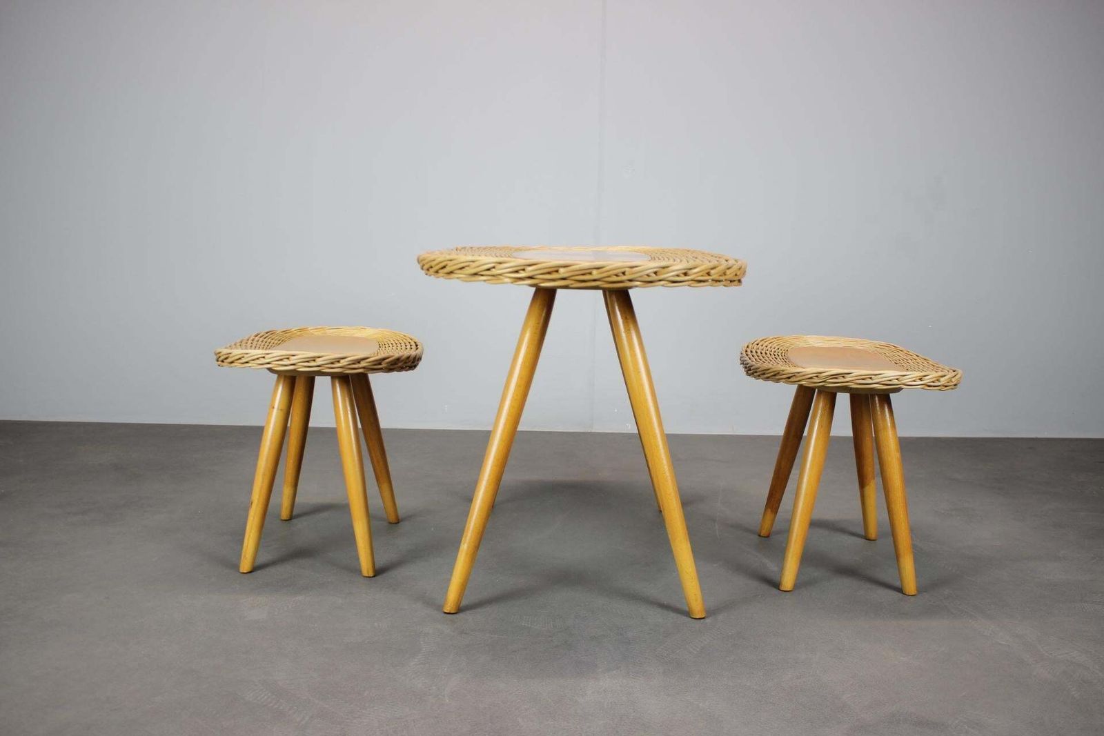 Mid Century Rattan Seating Set By Uluv, Czechoslovakia, 1960s photo for sale